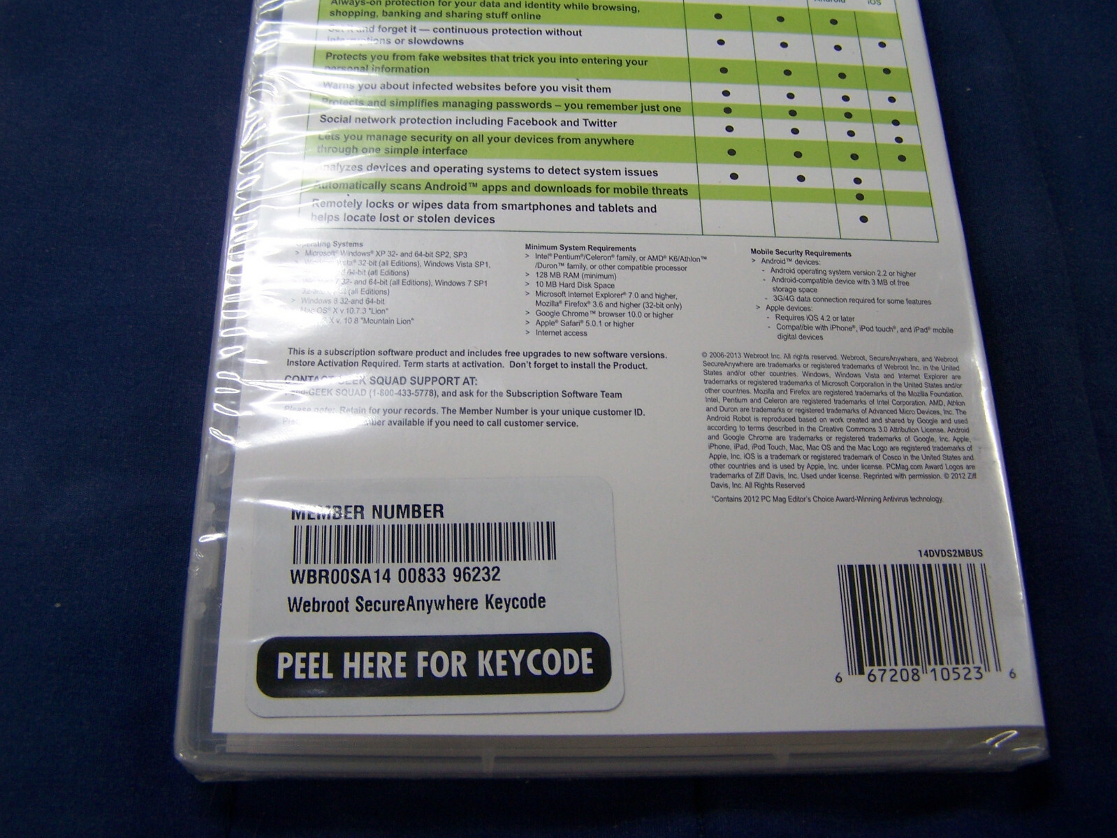 Webroot Secure Anywhere Internet Security Plus (3 Devices) Windows 8 sealed