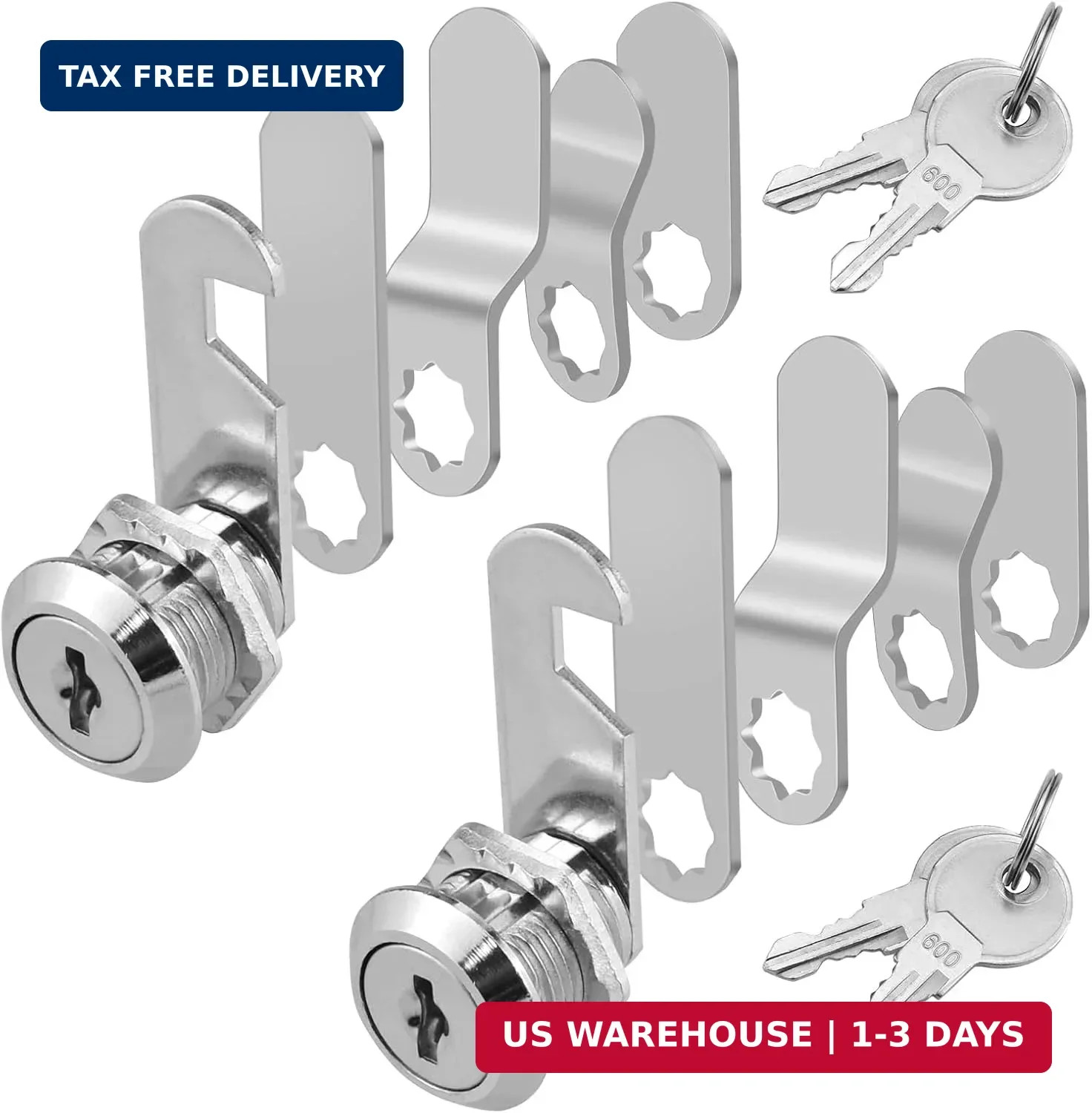 2Pcs Cabinet Lock with Keys, 5/8 Inch Keyed Alike Cabinet Cam Lock Replacement