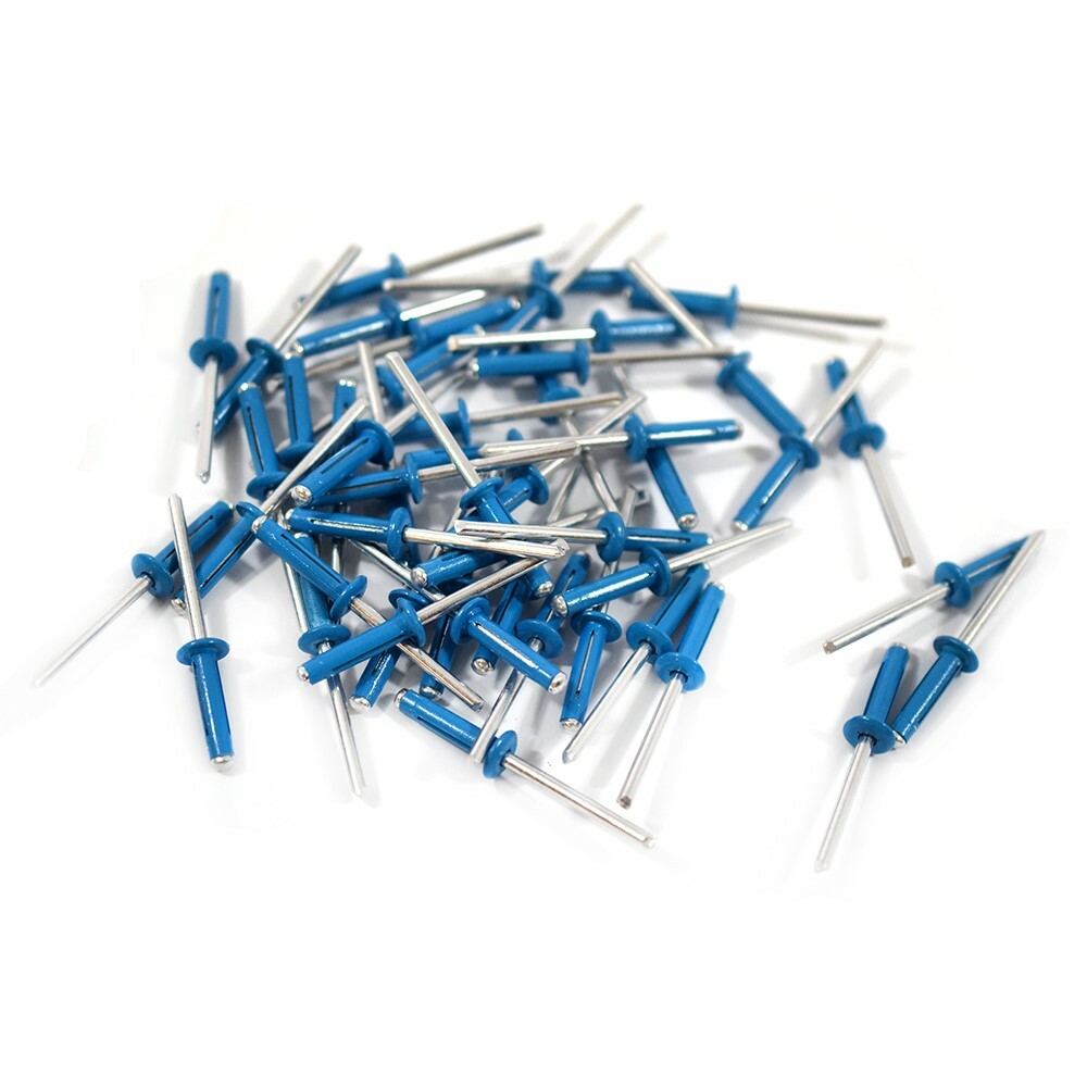 Box of 250 Exploding Pepsi Blue Finish 3/16" Dia. Small Head Aluminum Rivets