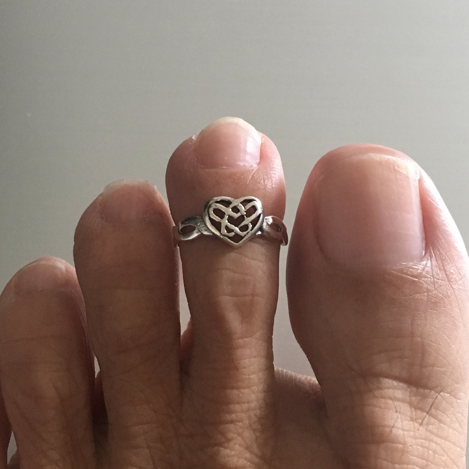 Sterling Silver Adjustable Celtic Heart Toe Ring, Silver Ring, Heart Ring