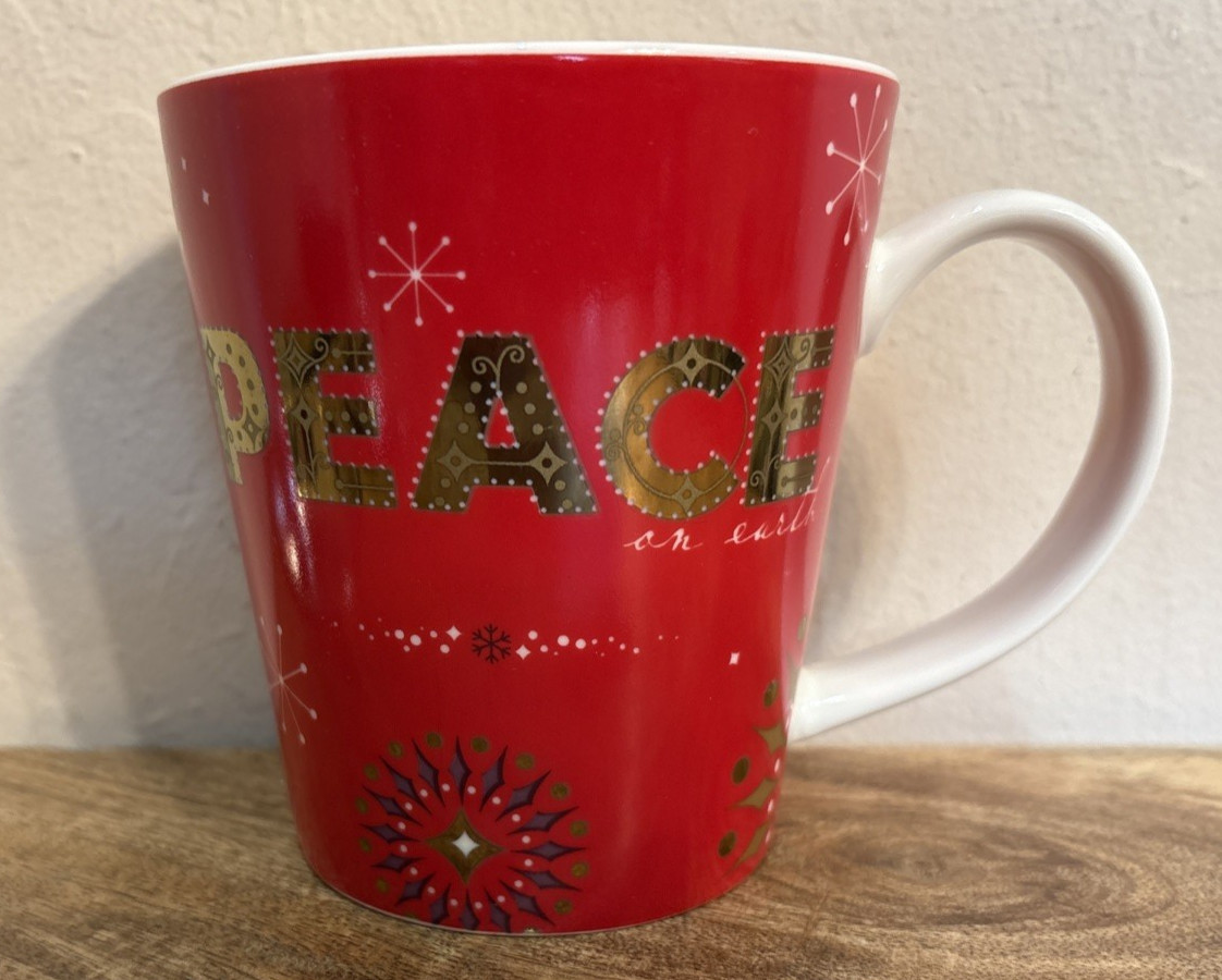 Starbucks 2006 red Christmas mug "Peace" mint condition
