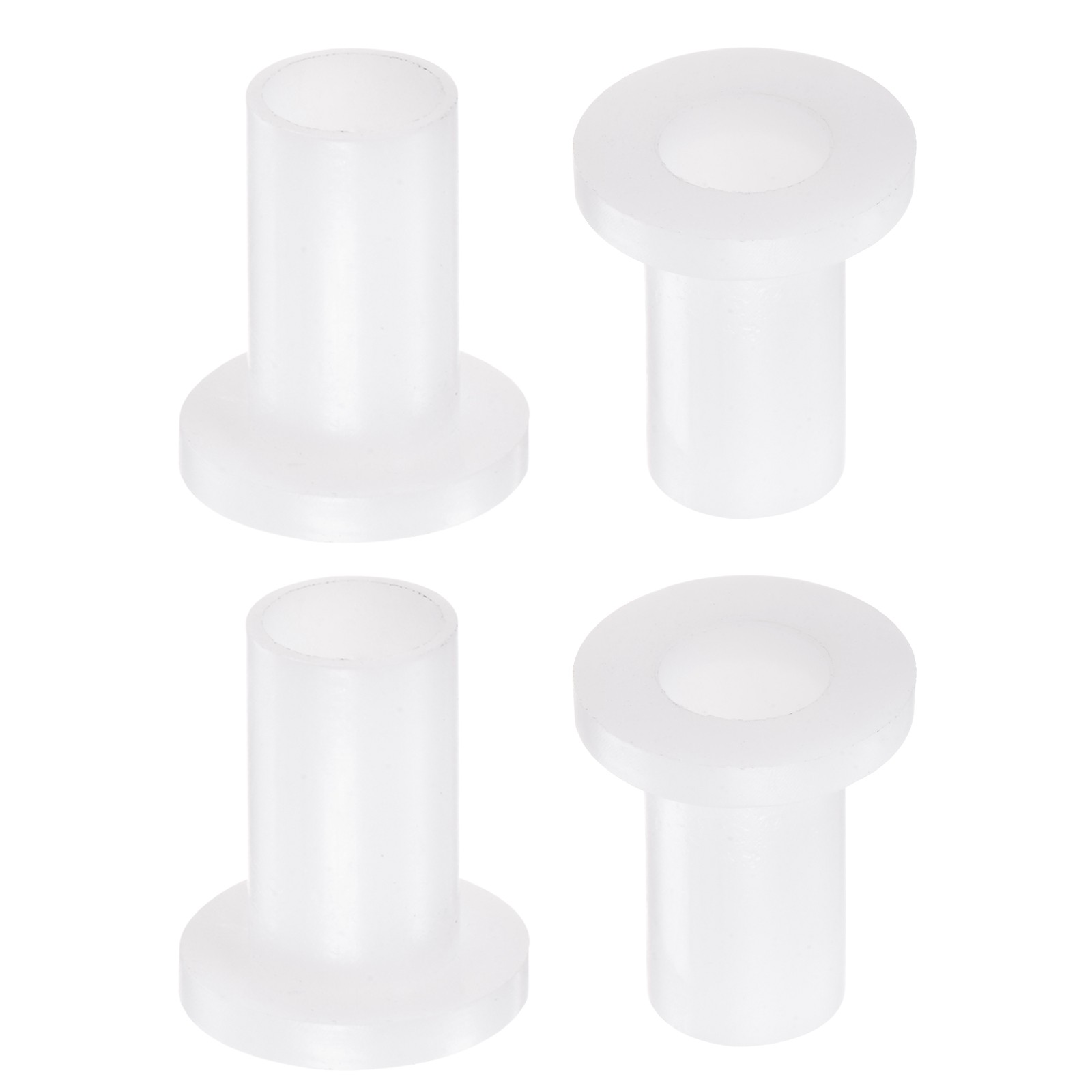 4pcs Flanged Sleeve Bearings 10mm ID 12mm OD 23.3mm Length Nylon Bushings White