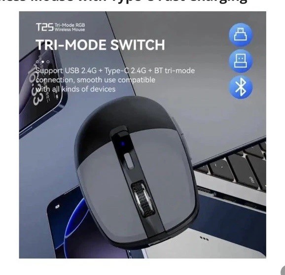 2.4G + Type- BT TRI-Mode Wireless charging mouse T 25