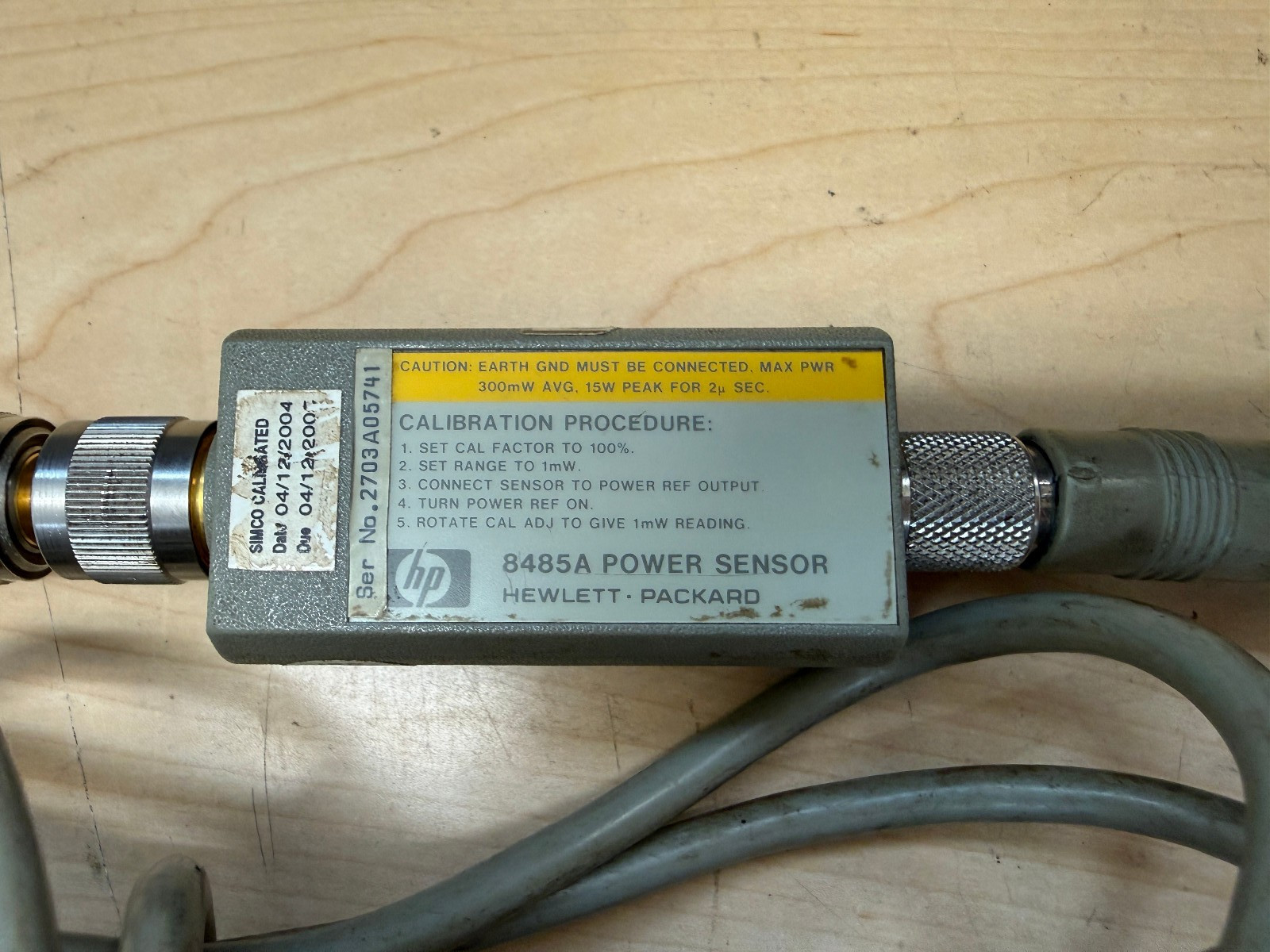 HP Hewlett Packard 8485A Power Sensor w/ 11730A Cable