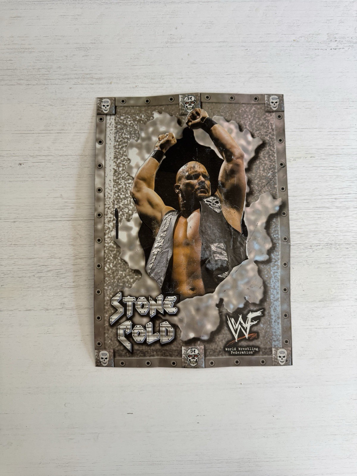 VINTAGE WWF WWE STONE COLD STEVE AUSTIN J.V. REED WRESTLING SIGN Attitude Era