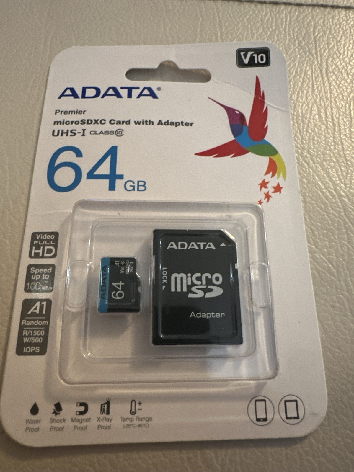 64 GB ADATA Premier micro SDXC Card with Adapter UHS-I Class 10 New