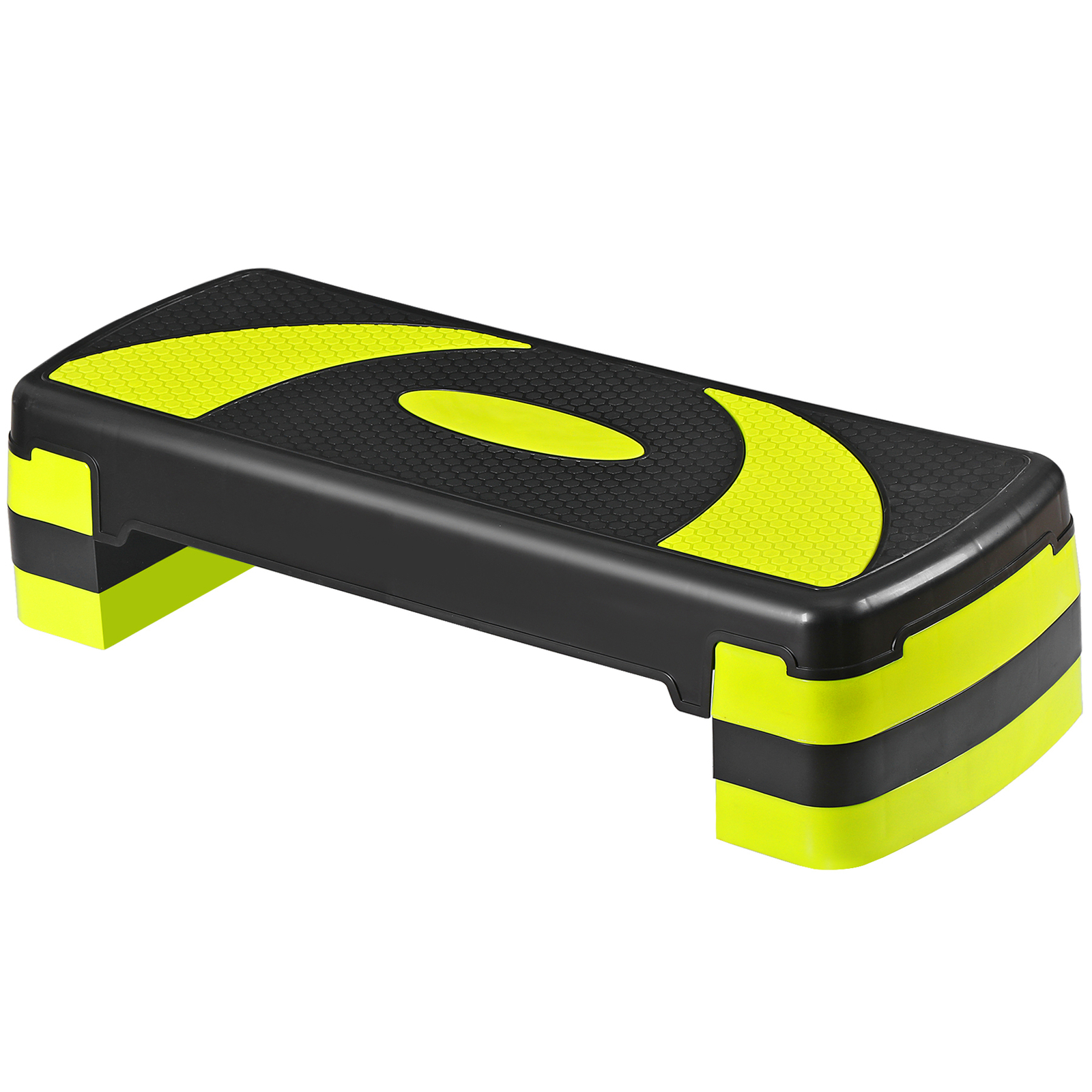Adjustable Workout Aerobic Step Platform Exercise Stepper w/ Risers 30'' Yellow