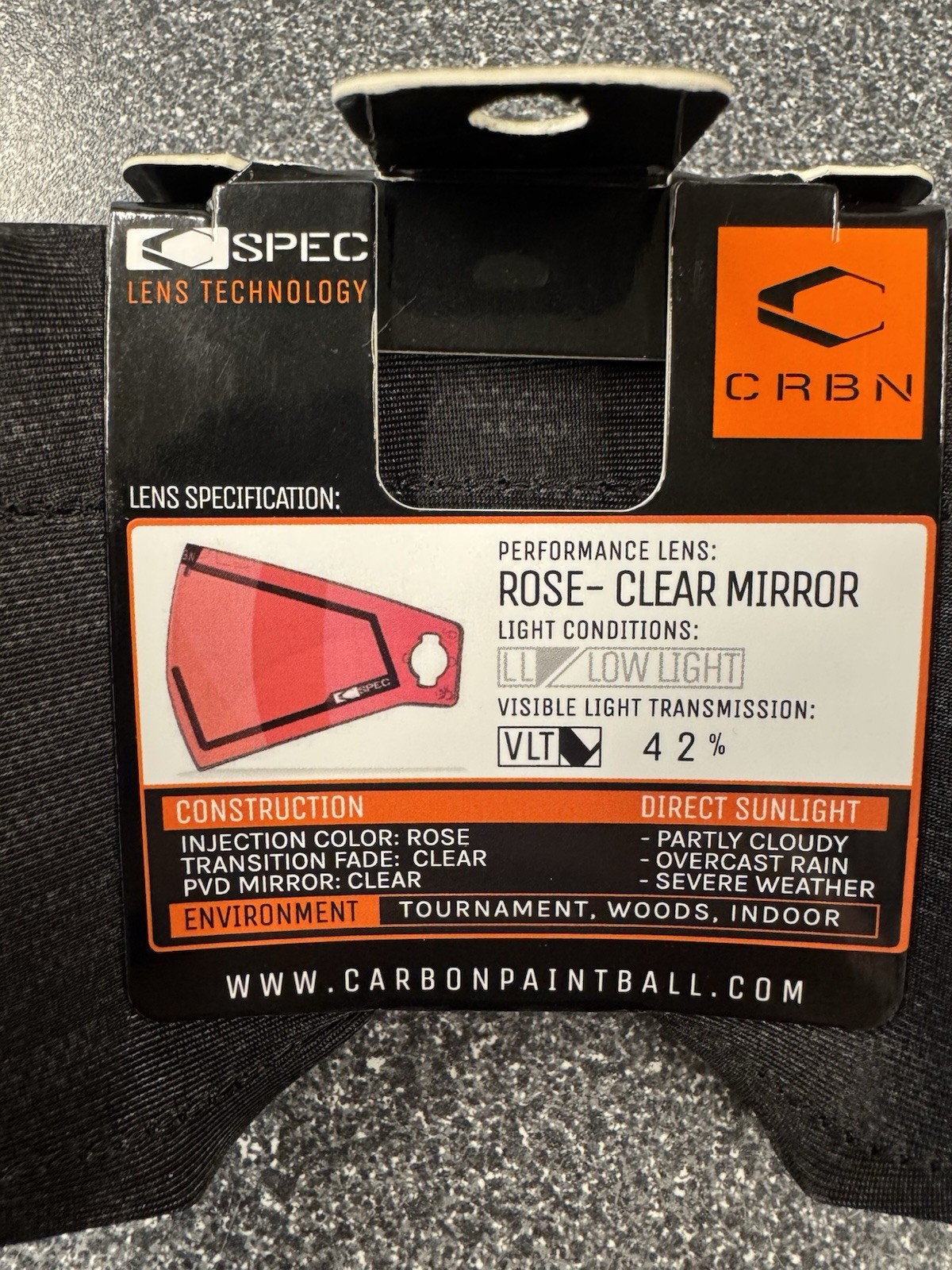 CRBN C-Spec ZERO lens. Lowlight: Rose- Clear Mirror. BNIB!
