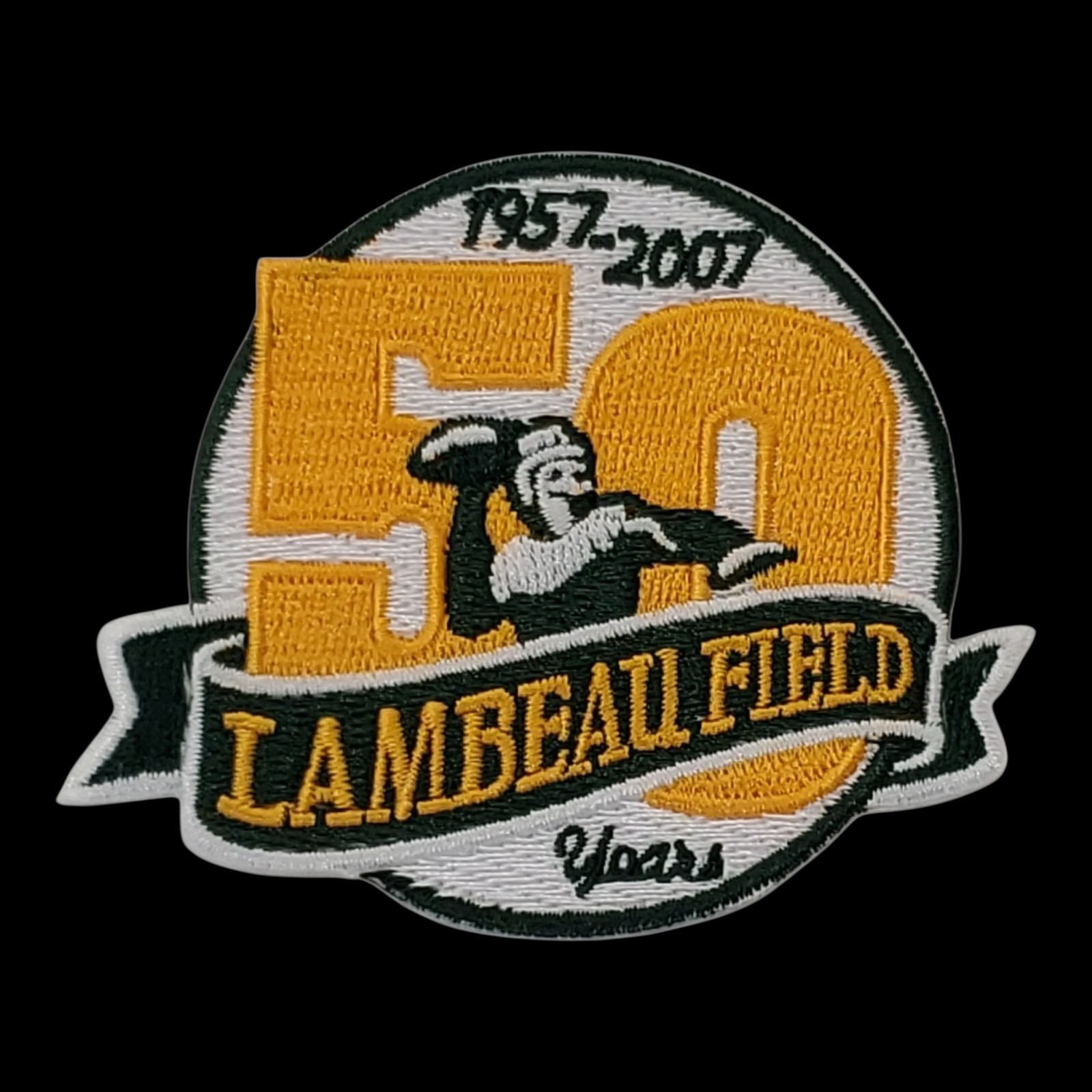 Green Bay Packers Lambeau 50 Years Vintage Style Patch. Embroidered. Iron On. 3"