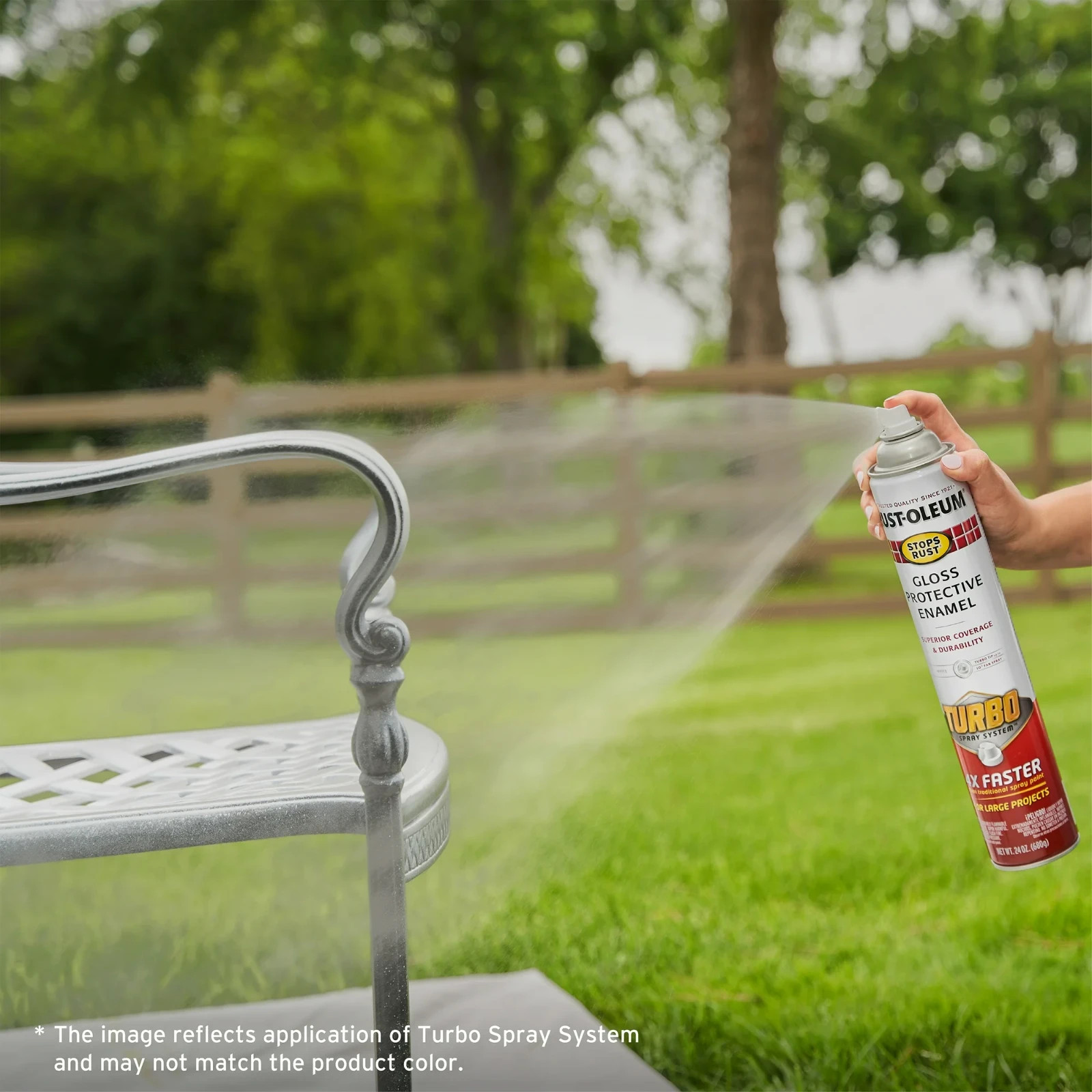 Rust-Oleum 334128 Stops Rust Turbo Spray Paint, Gloss Black - 24 oz