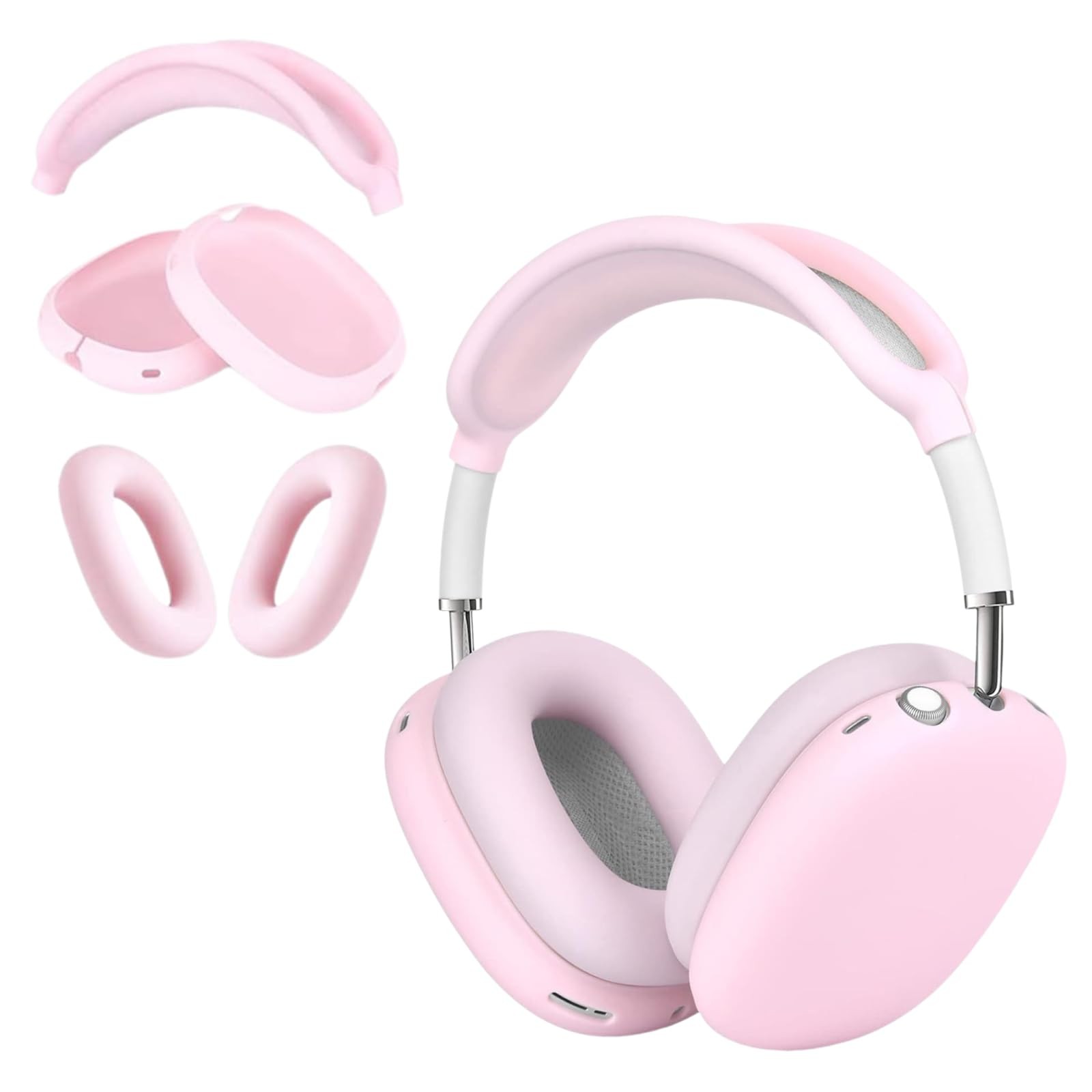 3 in 1 Silicone Case Cover for AirPods Max 2/ Headphones, Pink