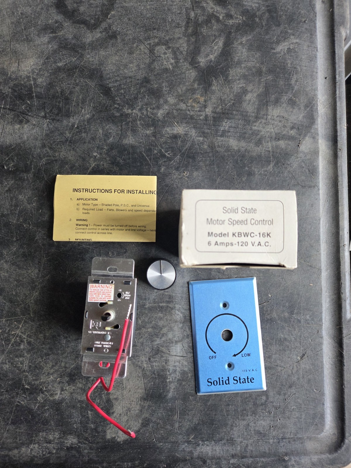 **Free Shipping** Solid State Motor Speed Control Model KBWC-16K 6 Amps-120v