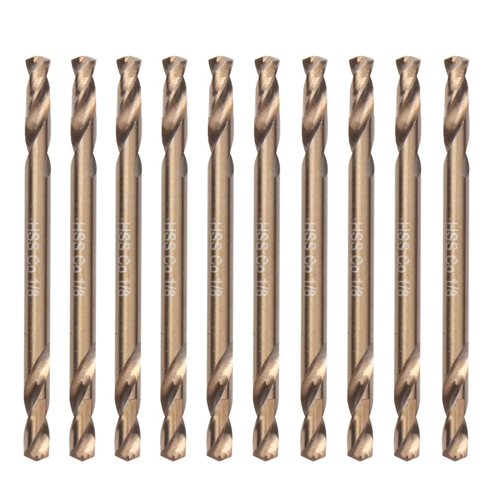 1/8 Inch M35 HSSCO Cobalt High Speed Steel Double Ends Twist Drill Bits 10 PCS