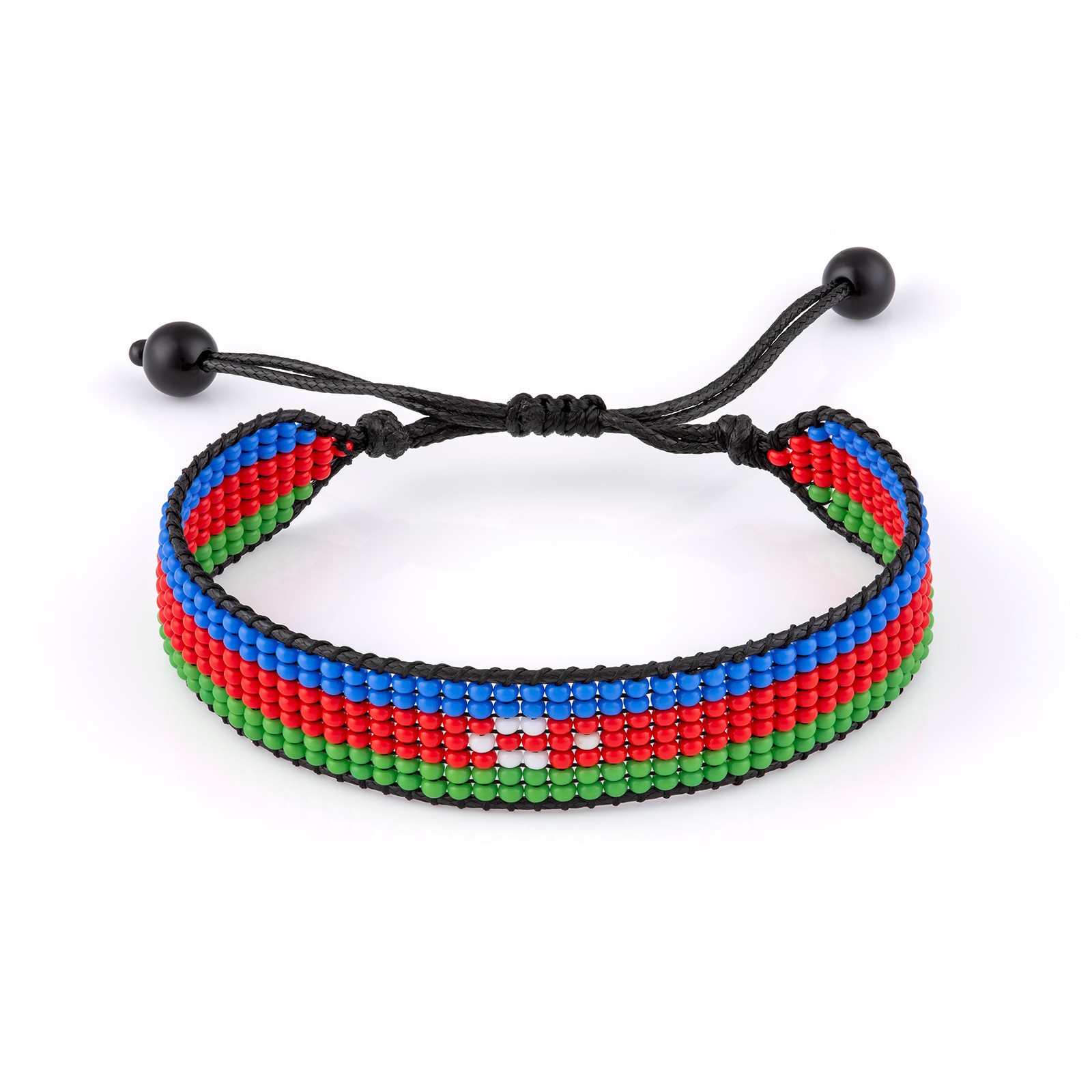 Azerbaijan Flag Bracelet: Handmade, Adjustable Rope, Bohemian Style Jewelry Gift