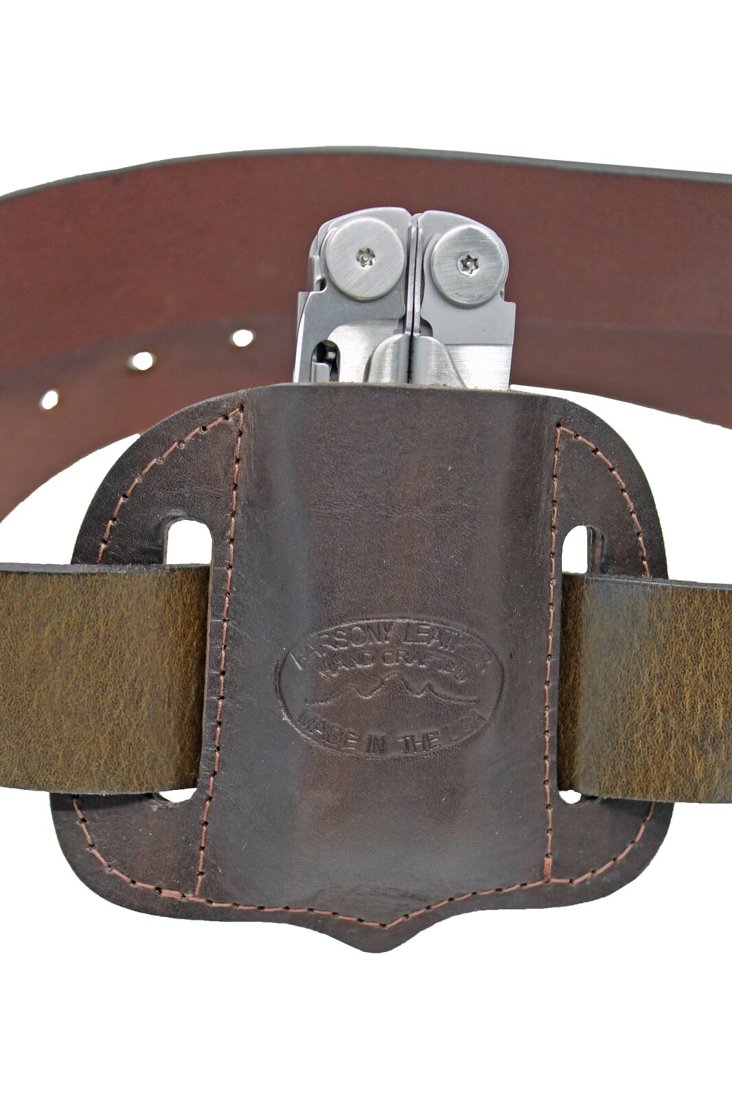 Barsony Leather Pancake Multi-Tool Sheath