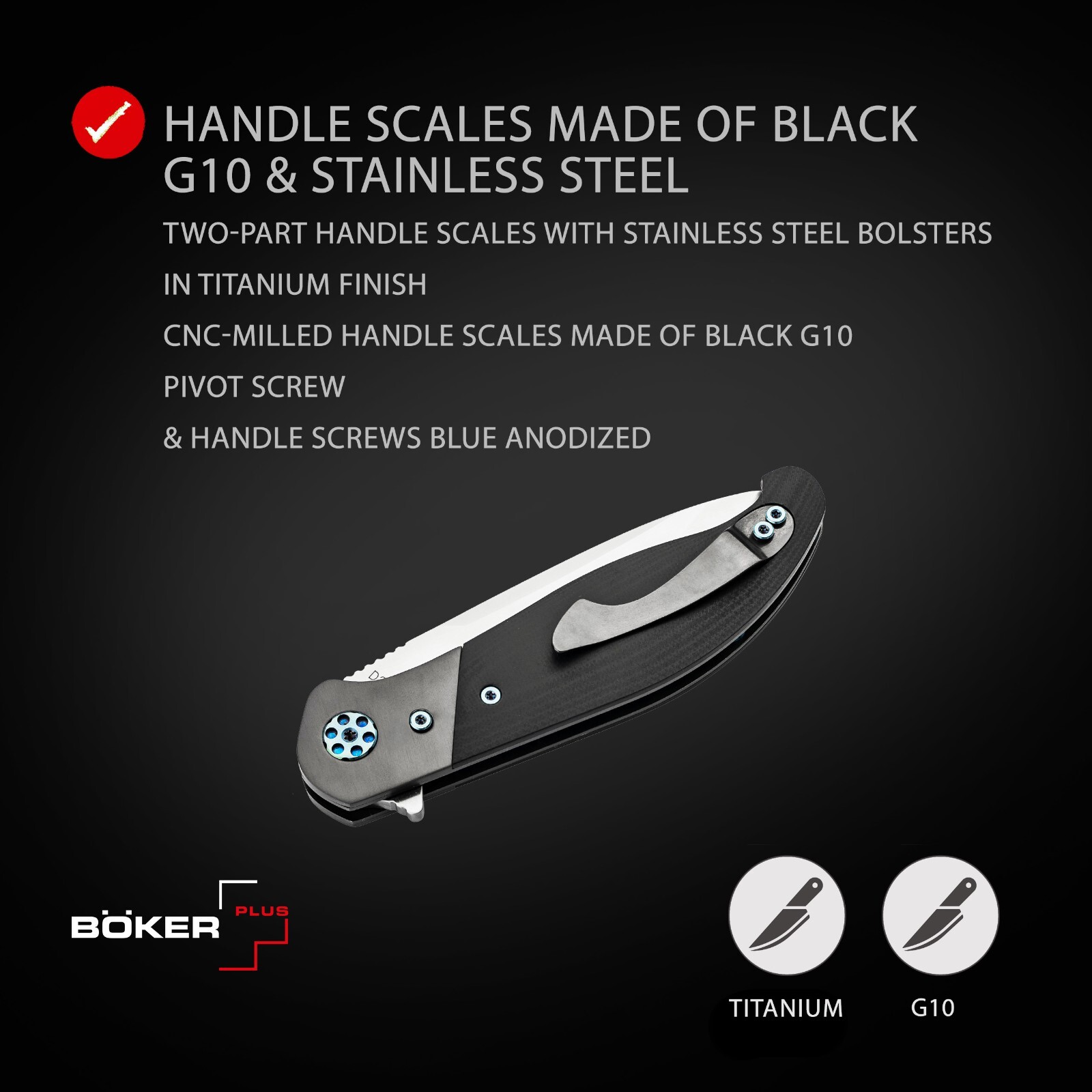 Boker Plus Undertow Pocket Knife 3.43" D2 Blade G10 Handle Liner Lock - 01BO694