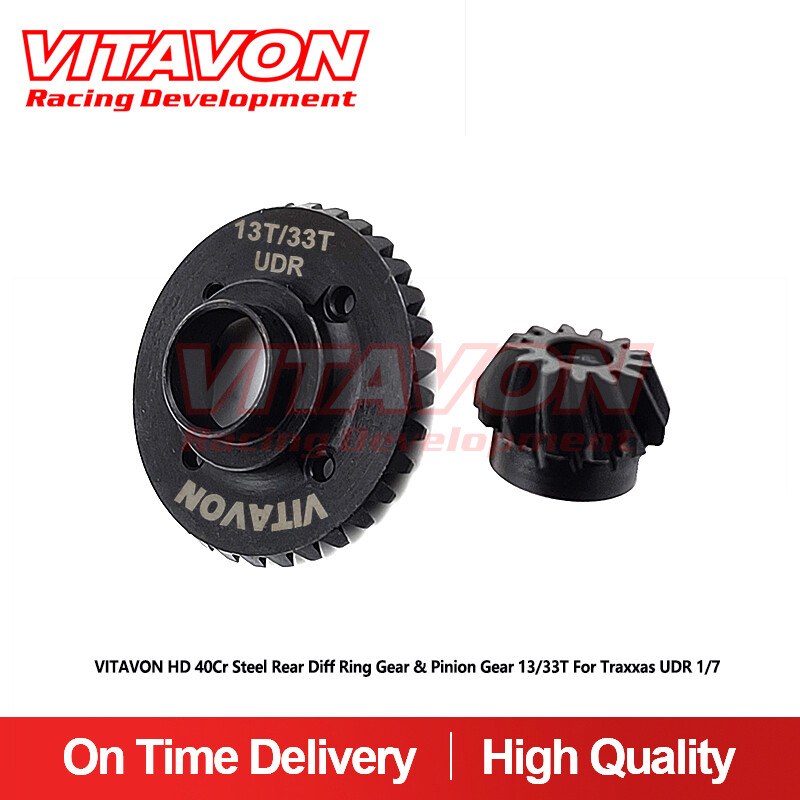 Vitavon HD Steel 40Cr Rear Diff Ring Gear & Pinion Gear 13/33T For Traxxas UDR