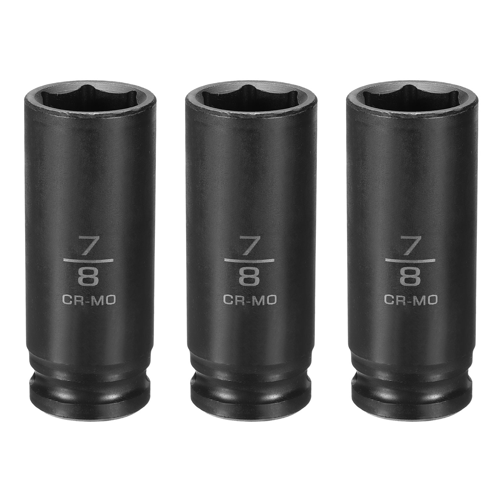3pcs 6 Point Impact Socket 7/8" Socket 1/2" Square Drive 3.1" Long 40CRMO
