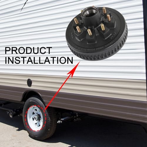 12"x 2" Trailer Brake Drum Kit 8 on 6.5" Replacement for 7000LBS Axle Hub