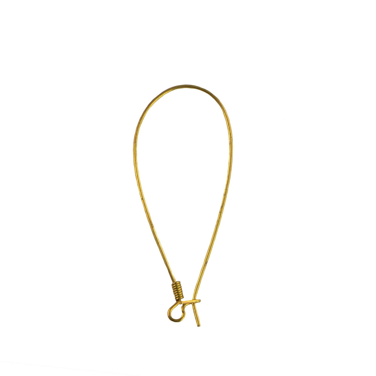 Raw Brass Elongated Kidney Ear Wires (12)