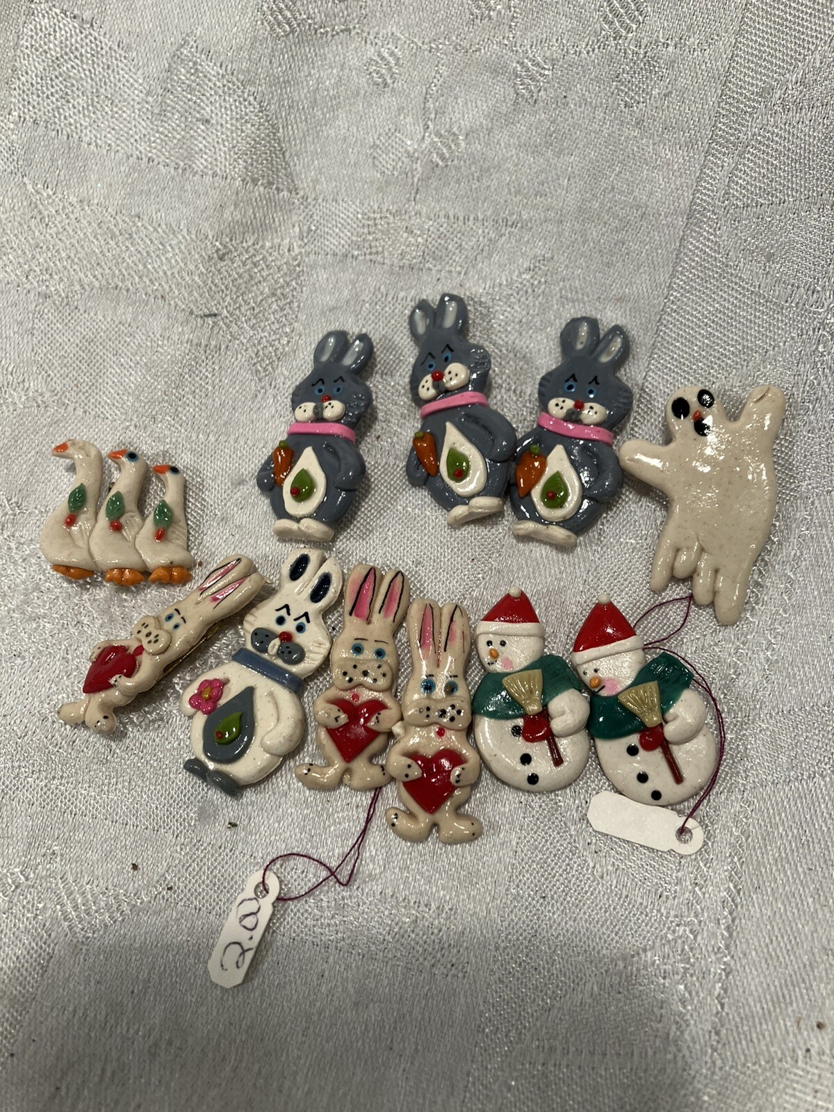 Vintage Christmas Easter Miniature Holiday Pins / Lot Of 10