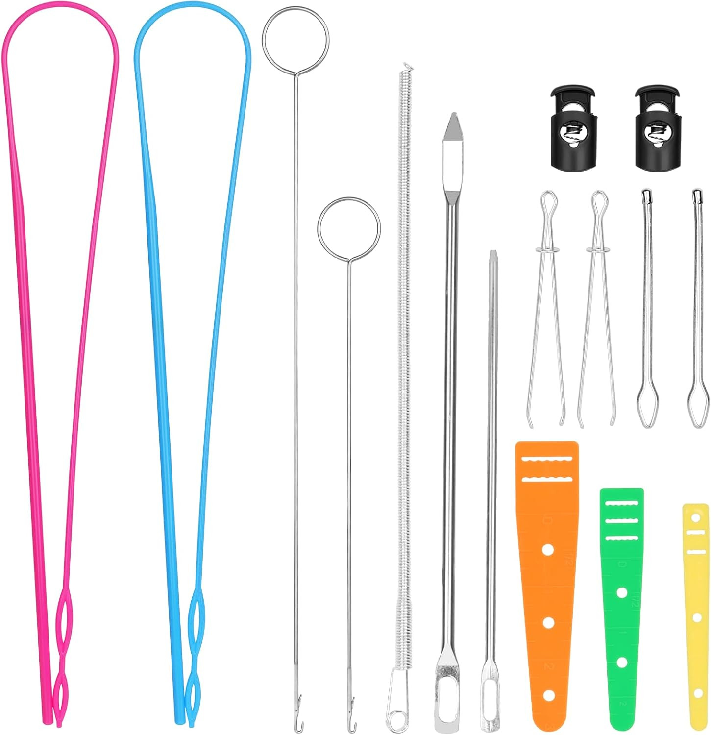 16 PCS Drawstring Threader, Loop Turner Sewing Tool with Flexible Hoodie String