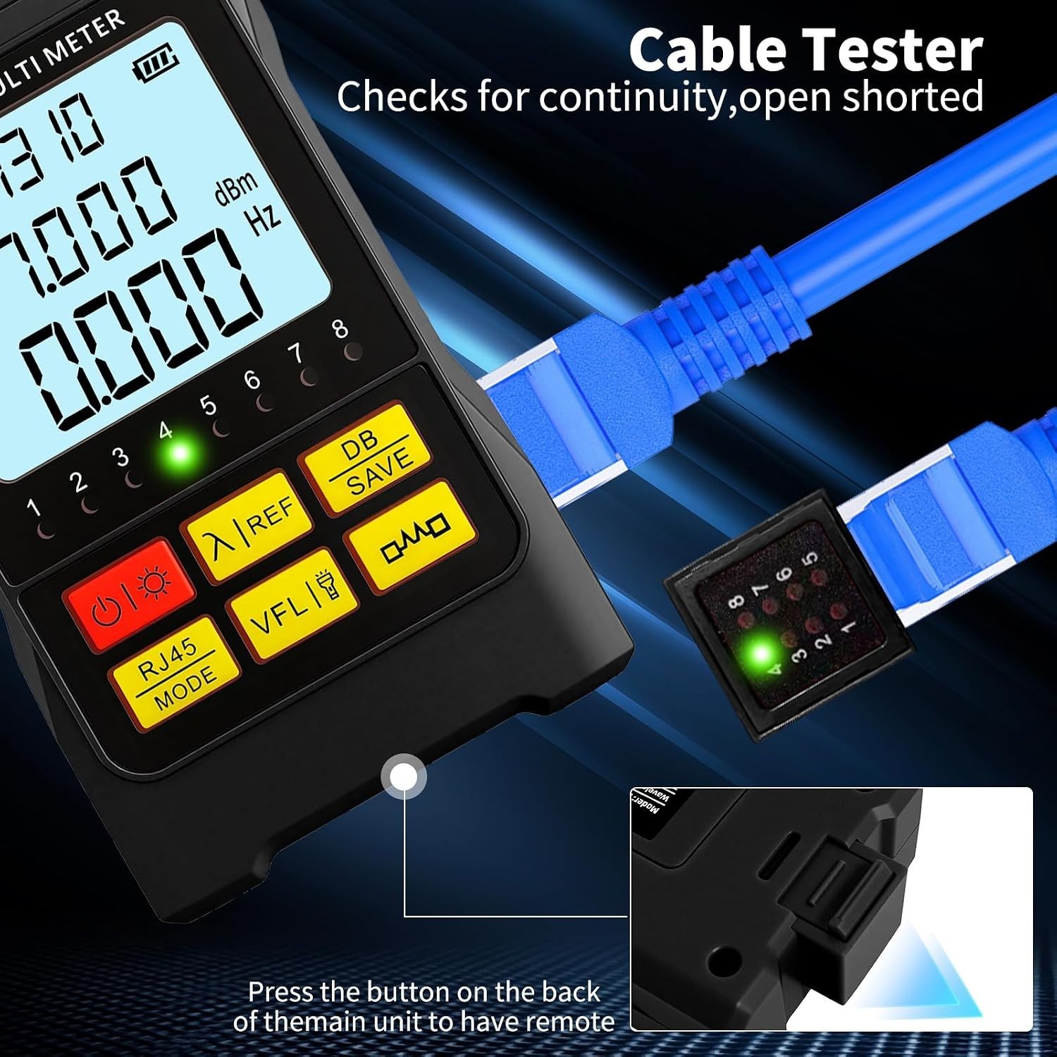 Portable 5-in-1 Network Tester with Optical Power Meter & Fault Locator Function