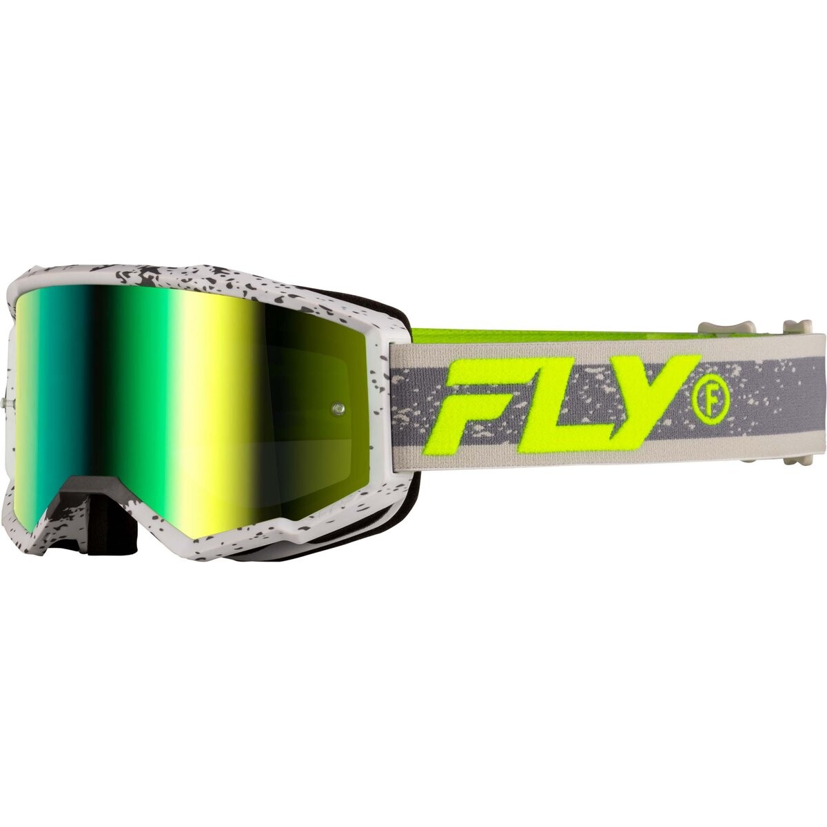 Fly Racing Dark Grey/Hi-Vis Zone Goggles w/Iridescent Green Mirror Lens 37-51526