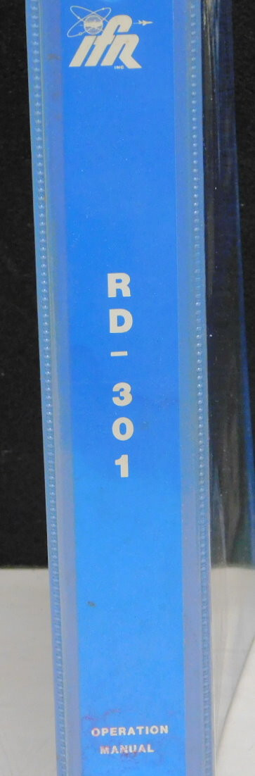 IFR RD-301 Radar Test Set Operation Manual