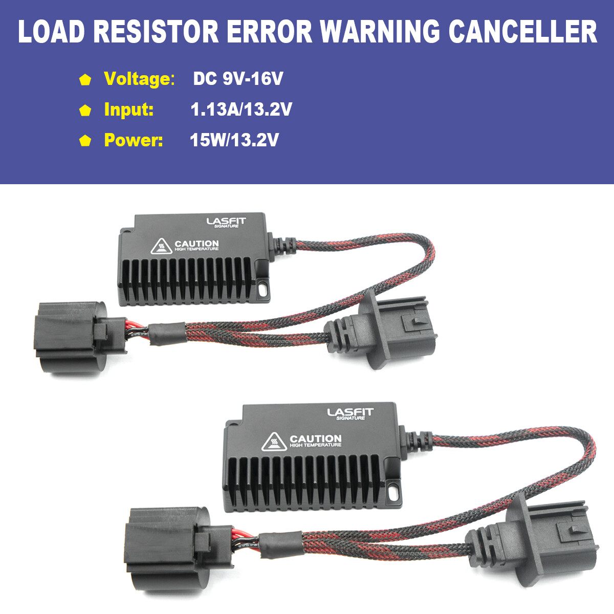 H13 9008 LED Headlight Bulb Anti Flicker Flash Resistor Canbus Error Free 2PCS