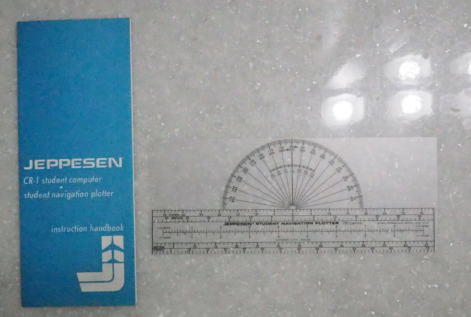 Vintage Jeppesen CR-1 Pilot Flight Instruction Handbook Navigation Plotter PN-1