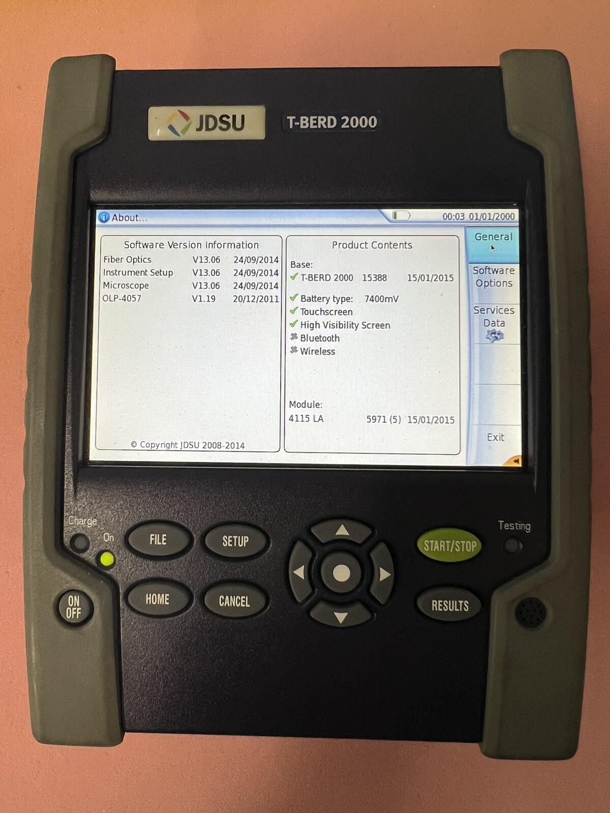 JDSU VIAVI T-Berd 2000 4115 LA  Tester( Unit Only) With Case