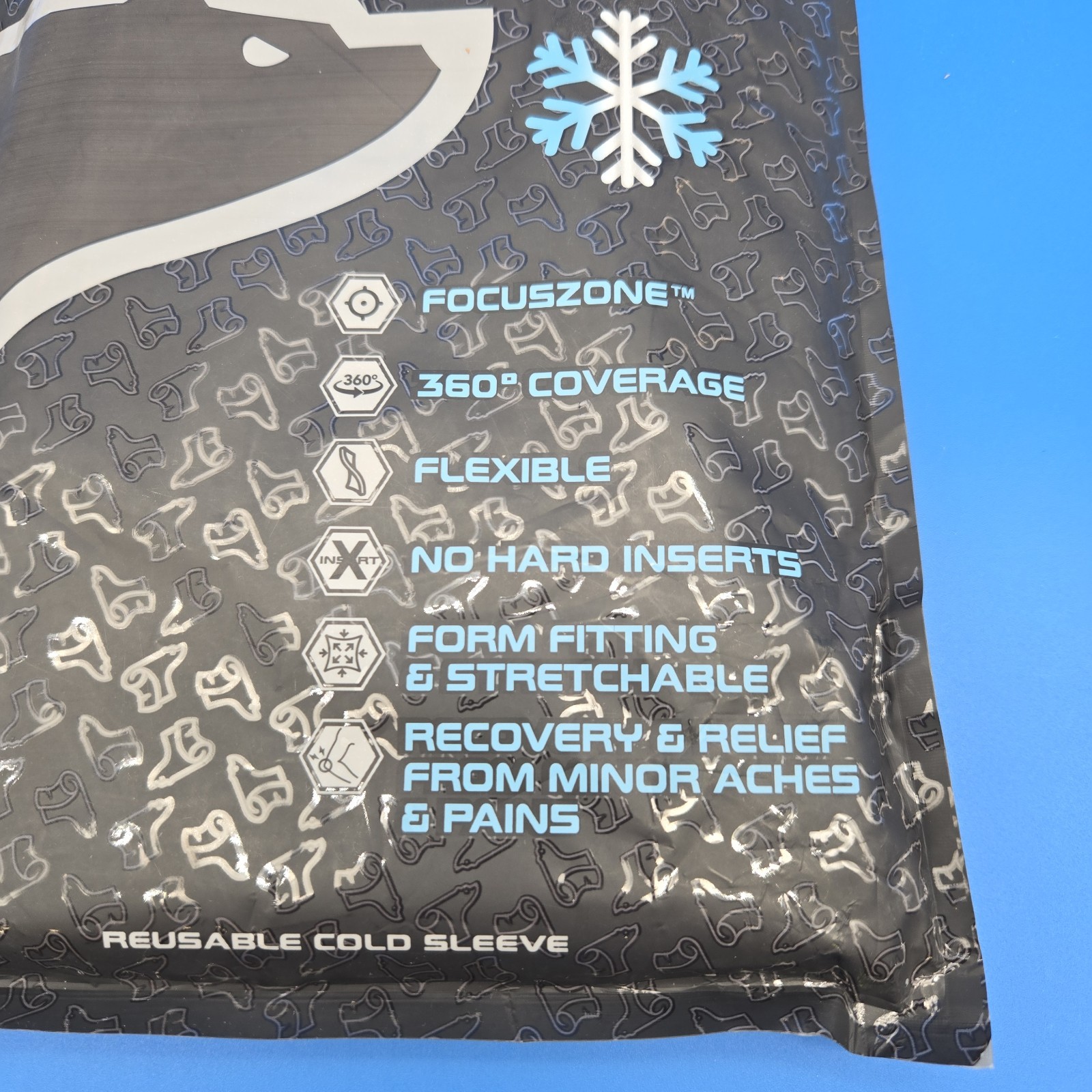 TheralCE Cold Compression Knee Sleeve PRO Large Black Reusable Ice Pack Wrap