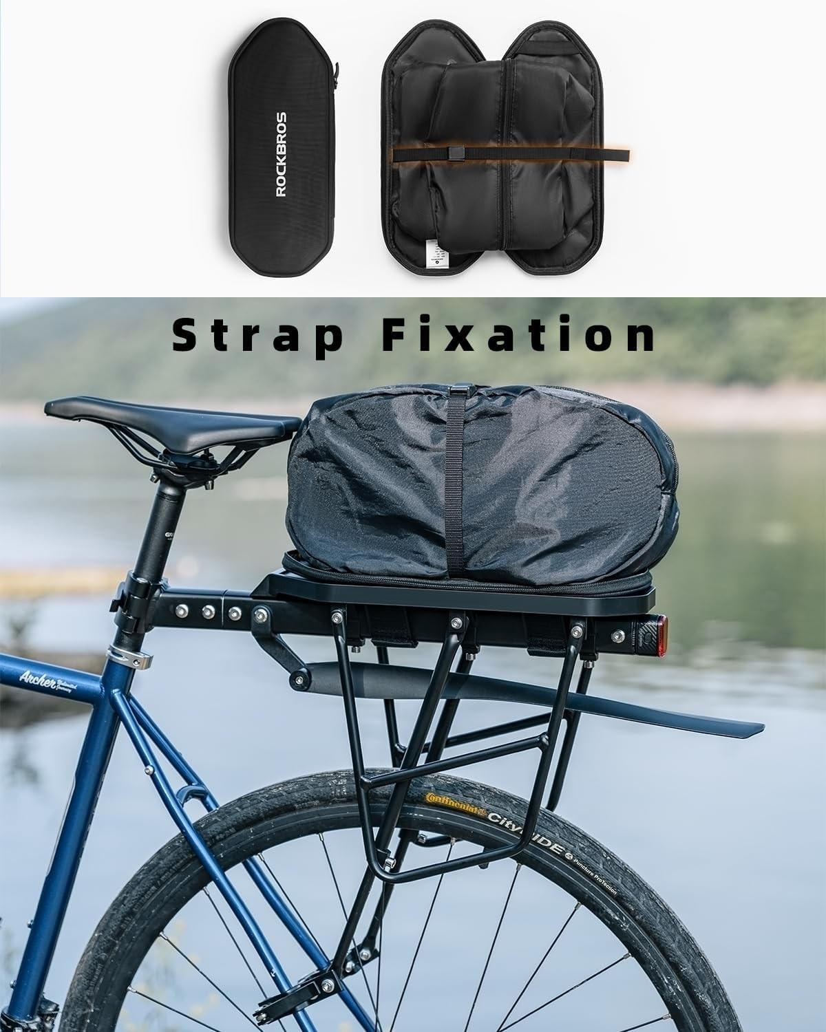 ROCKBROS Foldable Bike Bag for Rear Rack - Durable, Expandable, and Versatile -