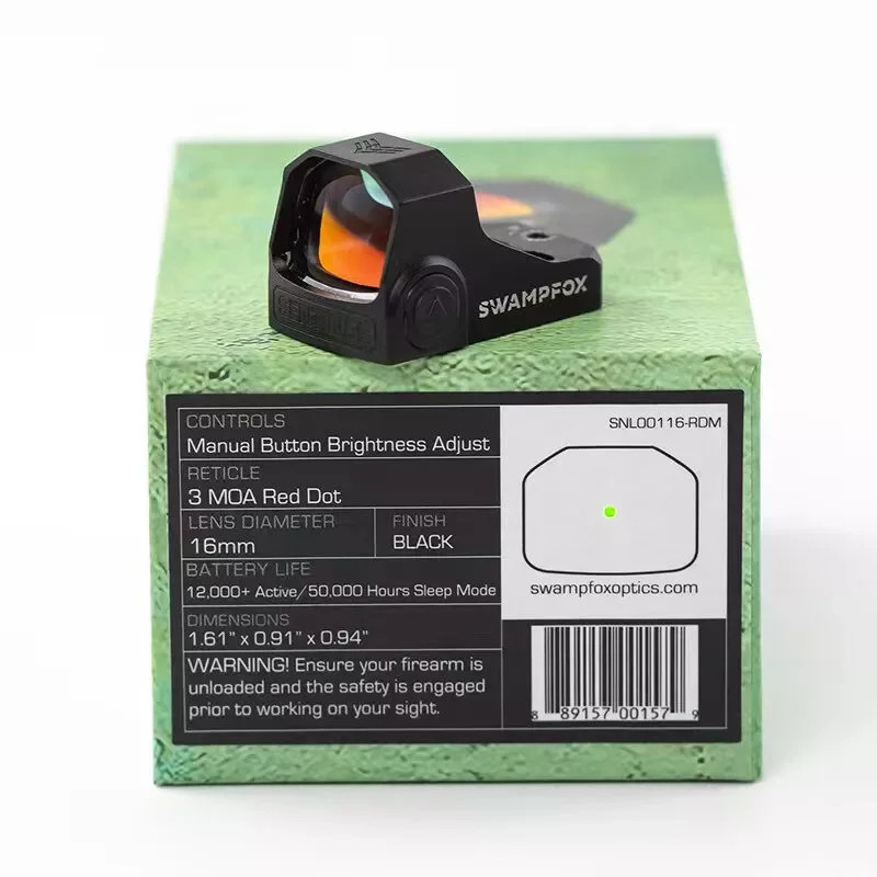 SWAMPFOX Sentinel Green DOT Sight Manual Brightness Adjust RMSc 3 MOA