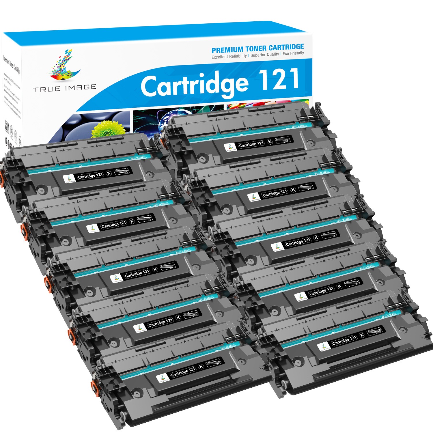 10 PK 3252C001 Black Toner Cartridge For Canon 121 Image Class D1650 D1620
