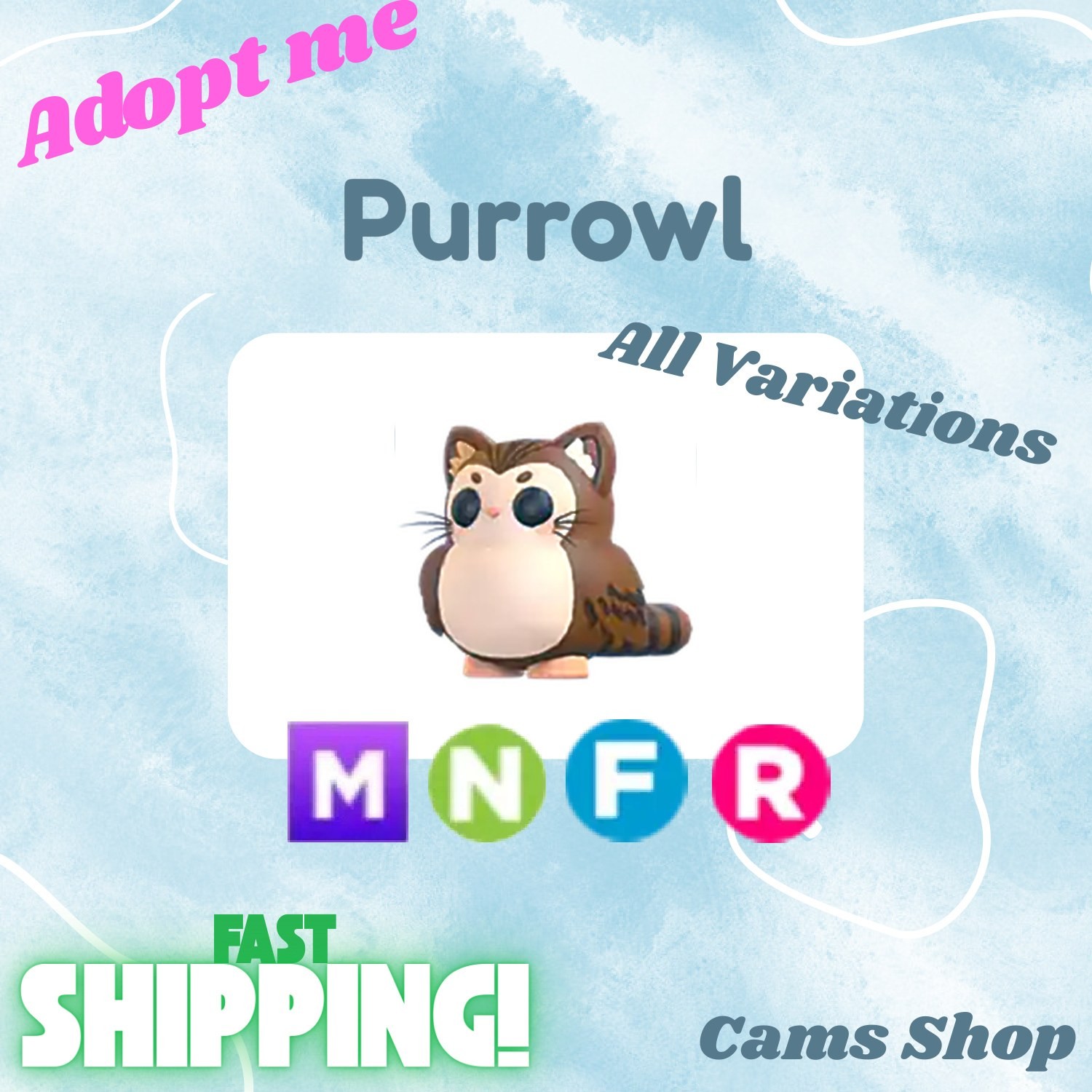 Purrowl | All Variations No Pot, FR, NFR, Mega, MFR - Adopt From Me Pets