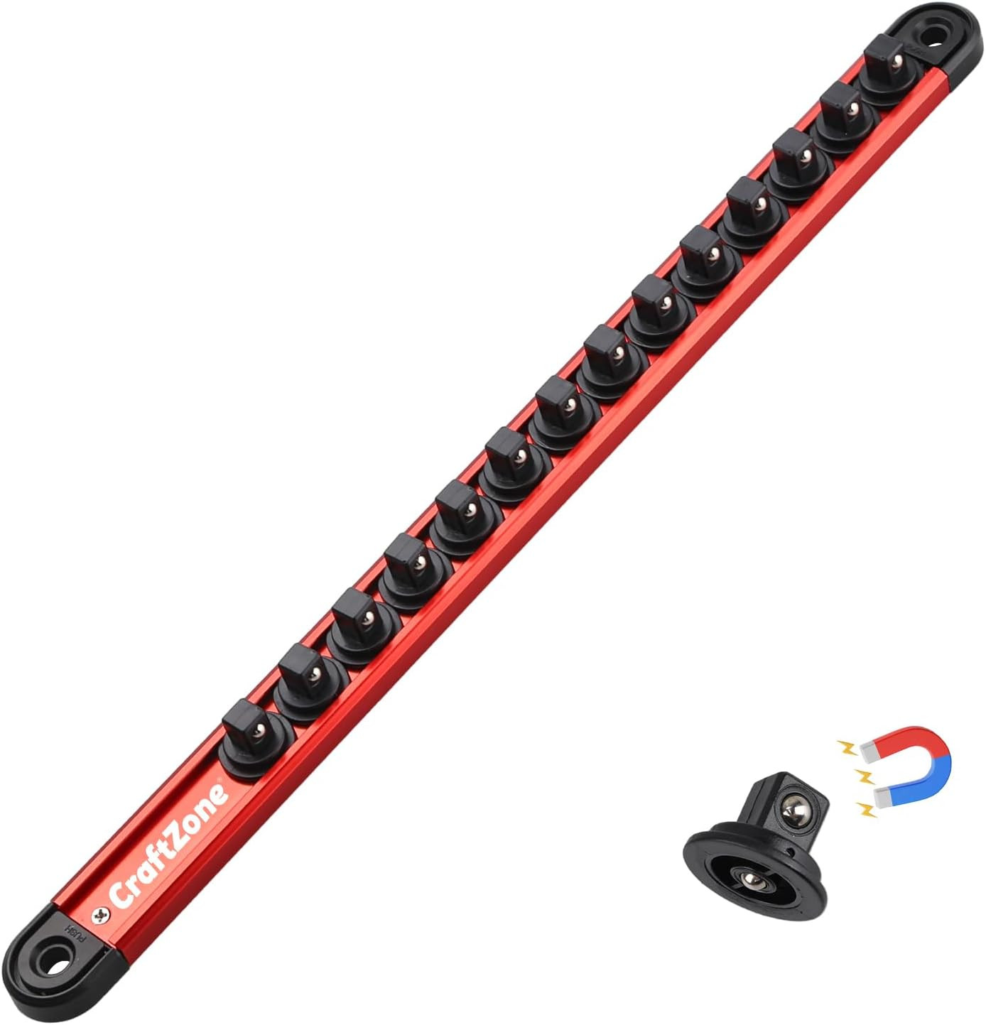 Magnetic Socket Organizer – 3/8-Inch Drive Aluminum Alloy Socket Rail | Heavy