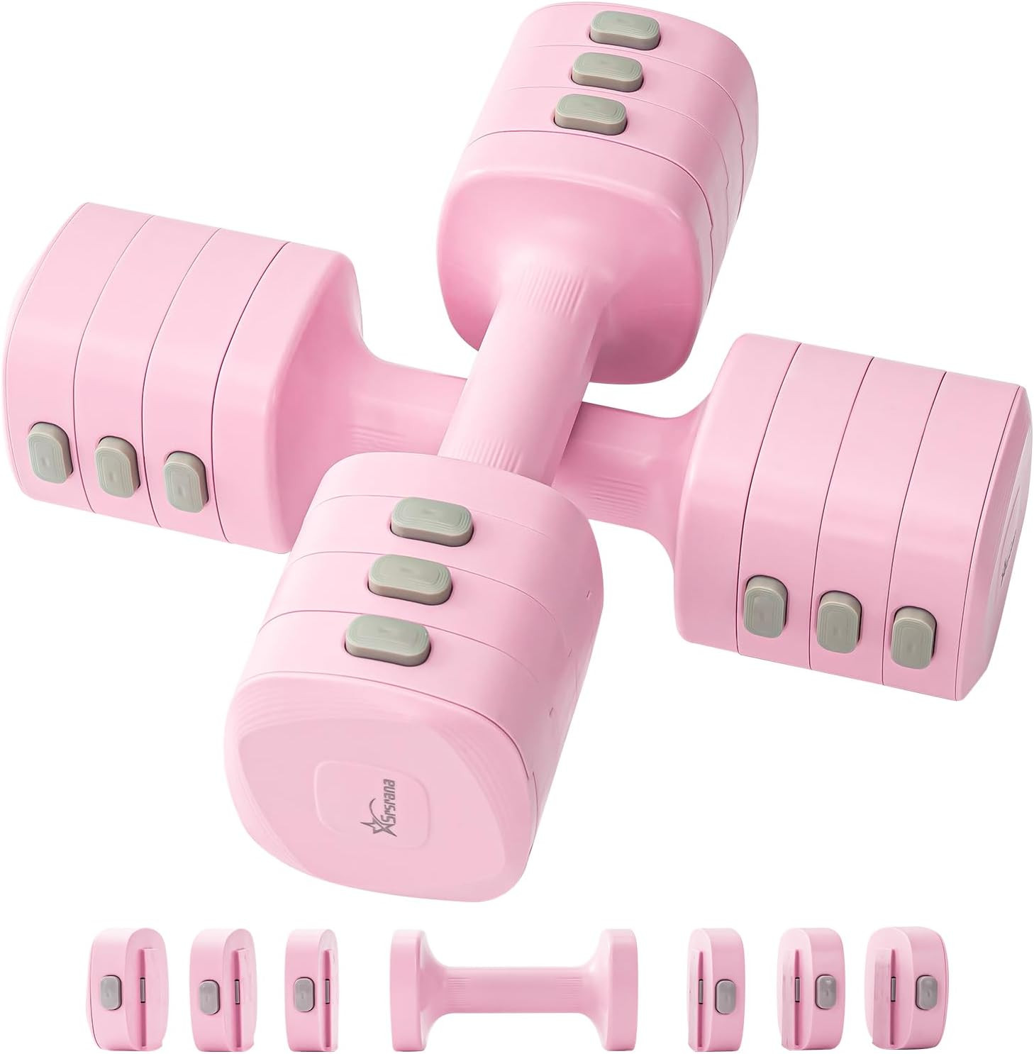 2-In-1 Adjustable Dumbbell & Kettlebell Set for Women (1.1-12.1 Lbs), Quick-Chan