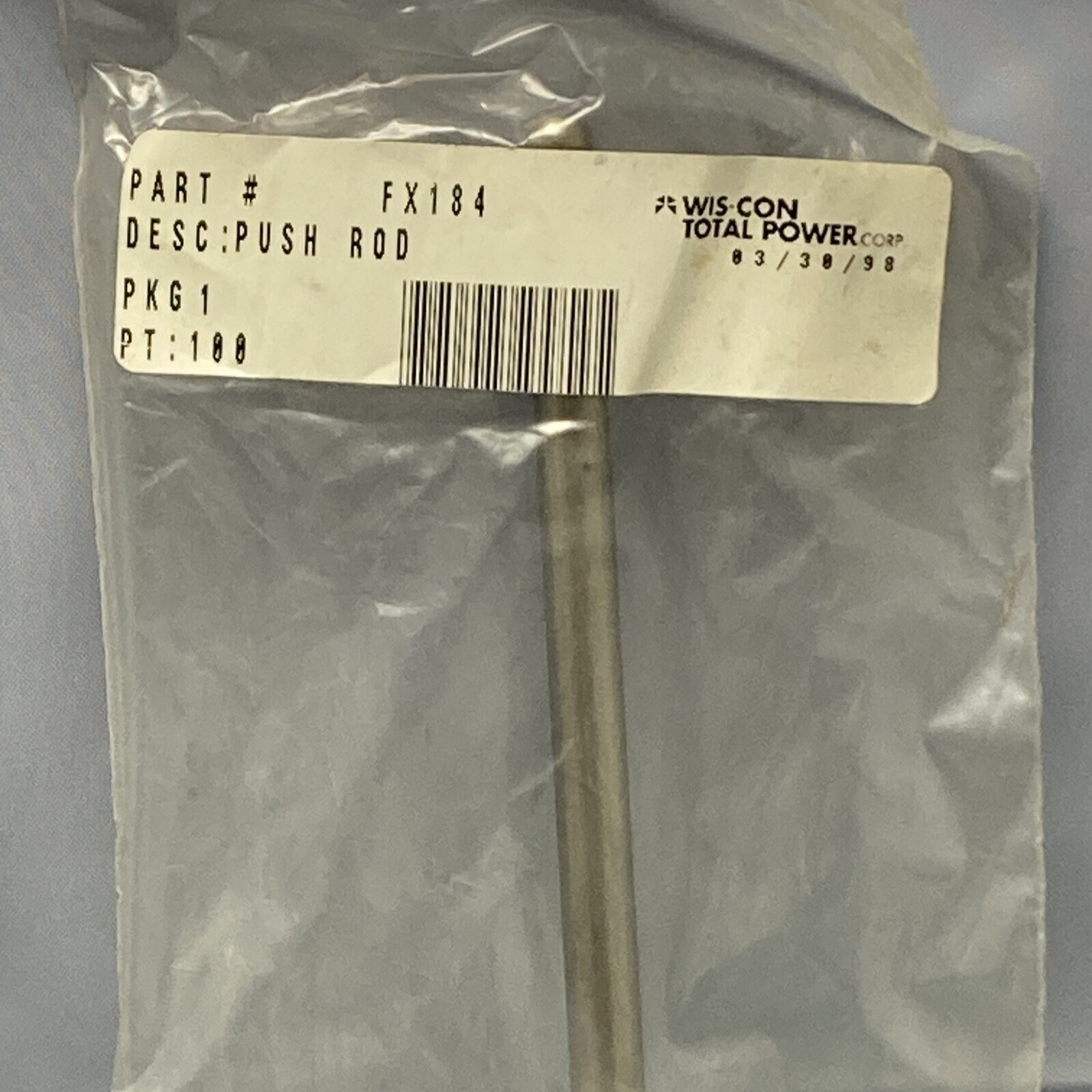 NEW GENUINE WIS-CON TOTAL POWER FX184 PUSH ROD