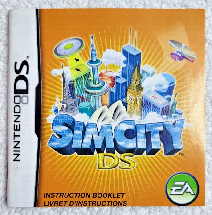 SimCity DS Nintendo DS Instruction Booklet Manual Insert Only