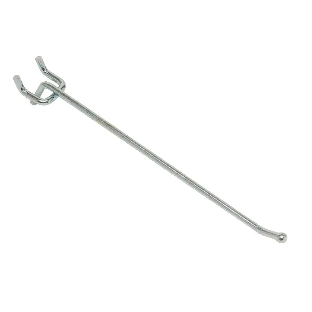 25-PK Everbilt 8 in. Zinc-Plated Steel Single Straight Peg Hook 1/4 in. Pegboard