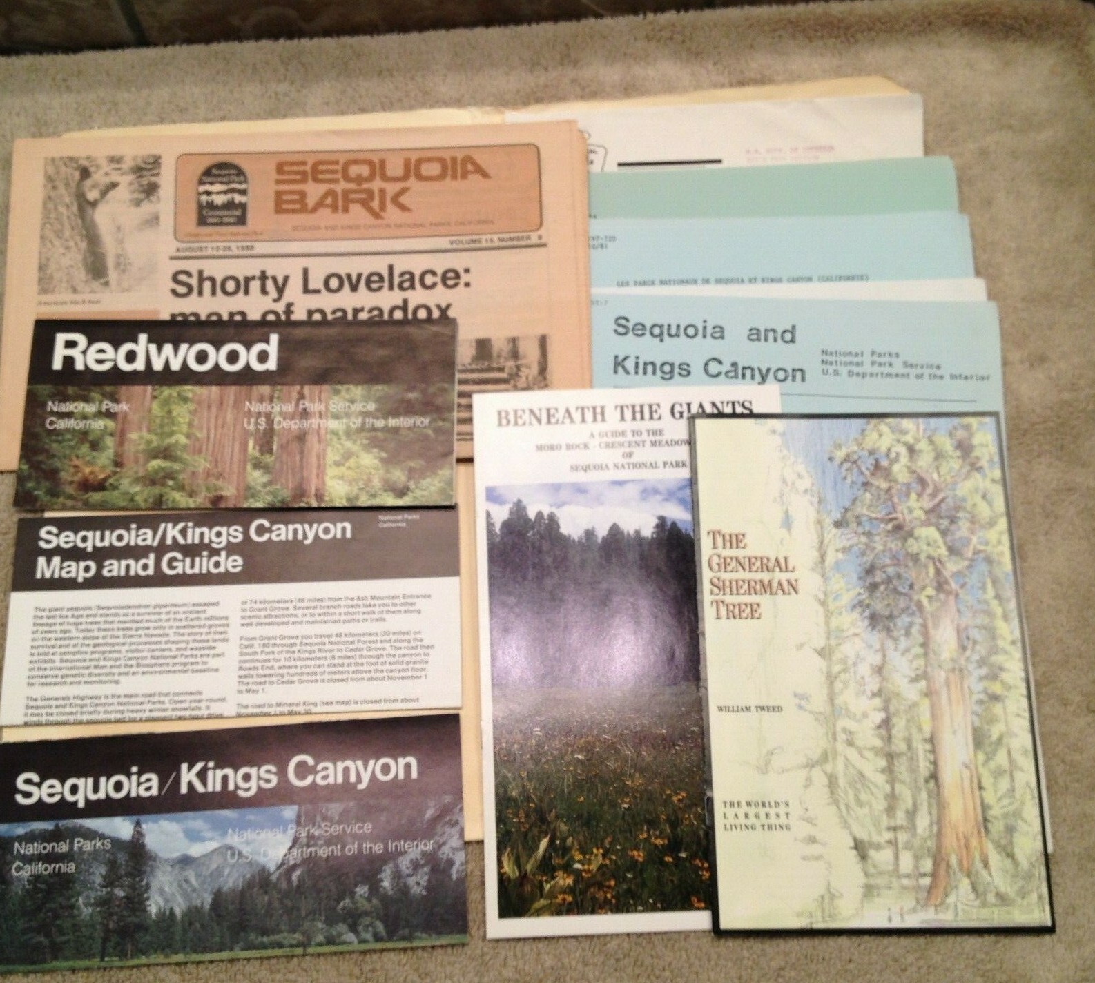 Vintage 1988, 1989 West U.S.A. National Parks Travel info. and Maps