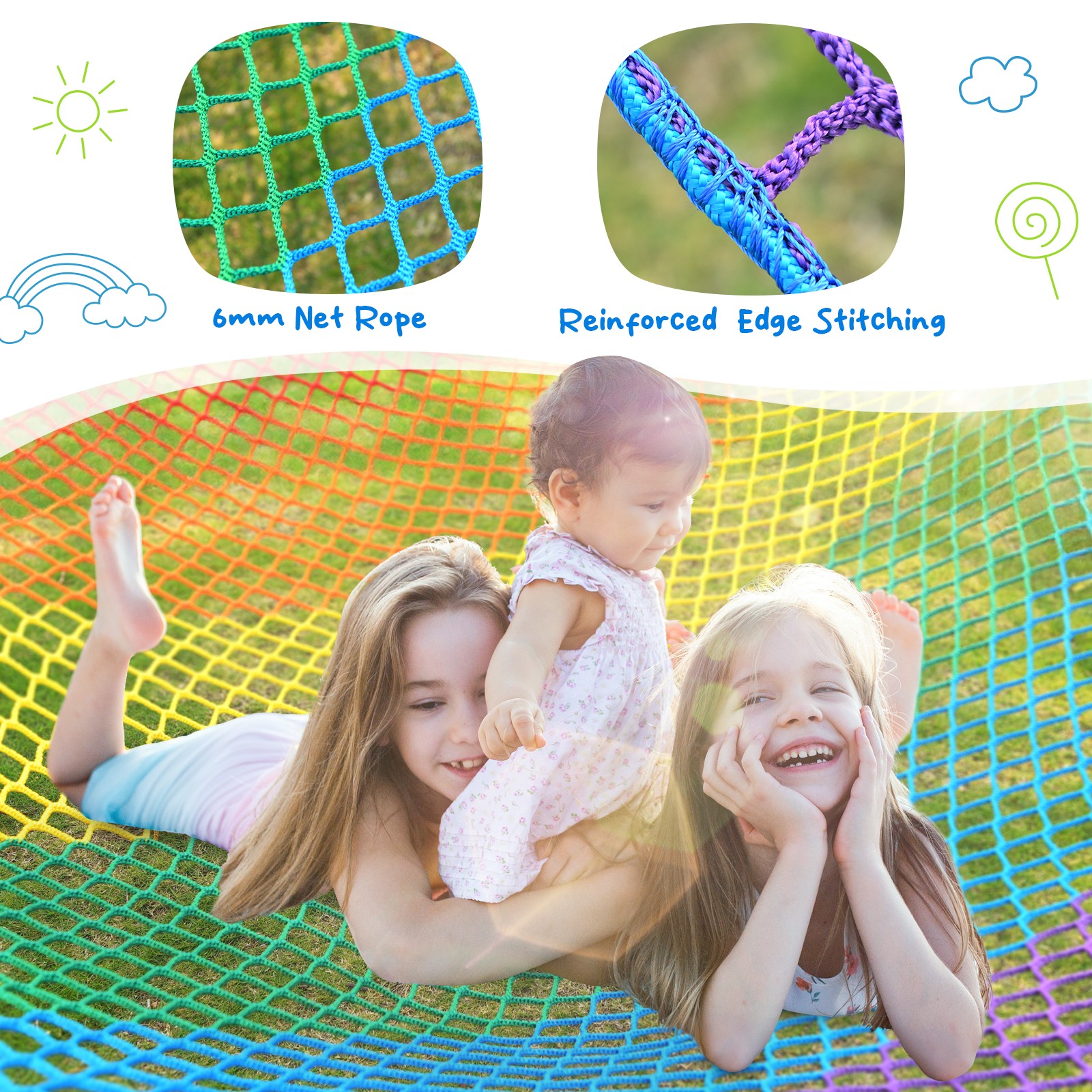 10ft Climbing Dome with Hammock Jungle Gym Outdoor Playset Monkey Bars Backyard