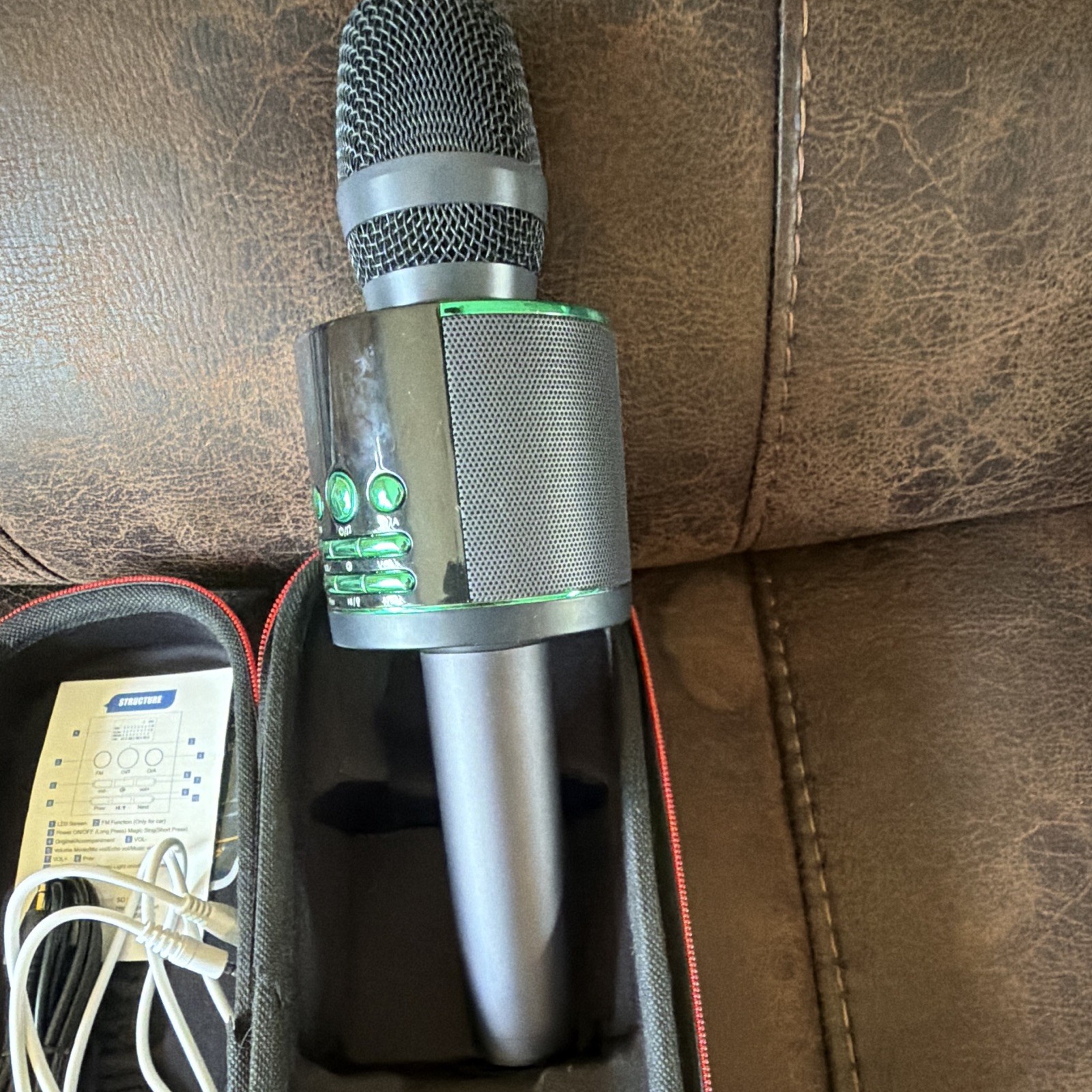 BONAOK Bluetooth Karaoke Handheld Condenser Black/Green