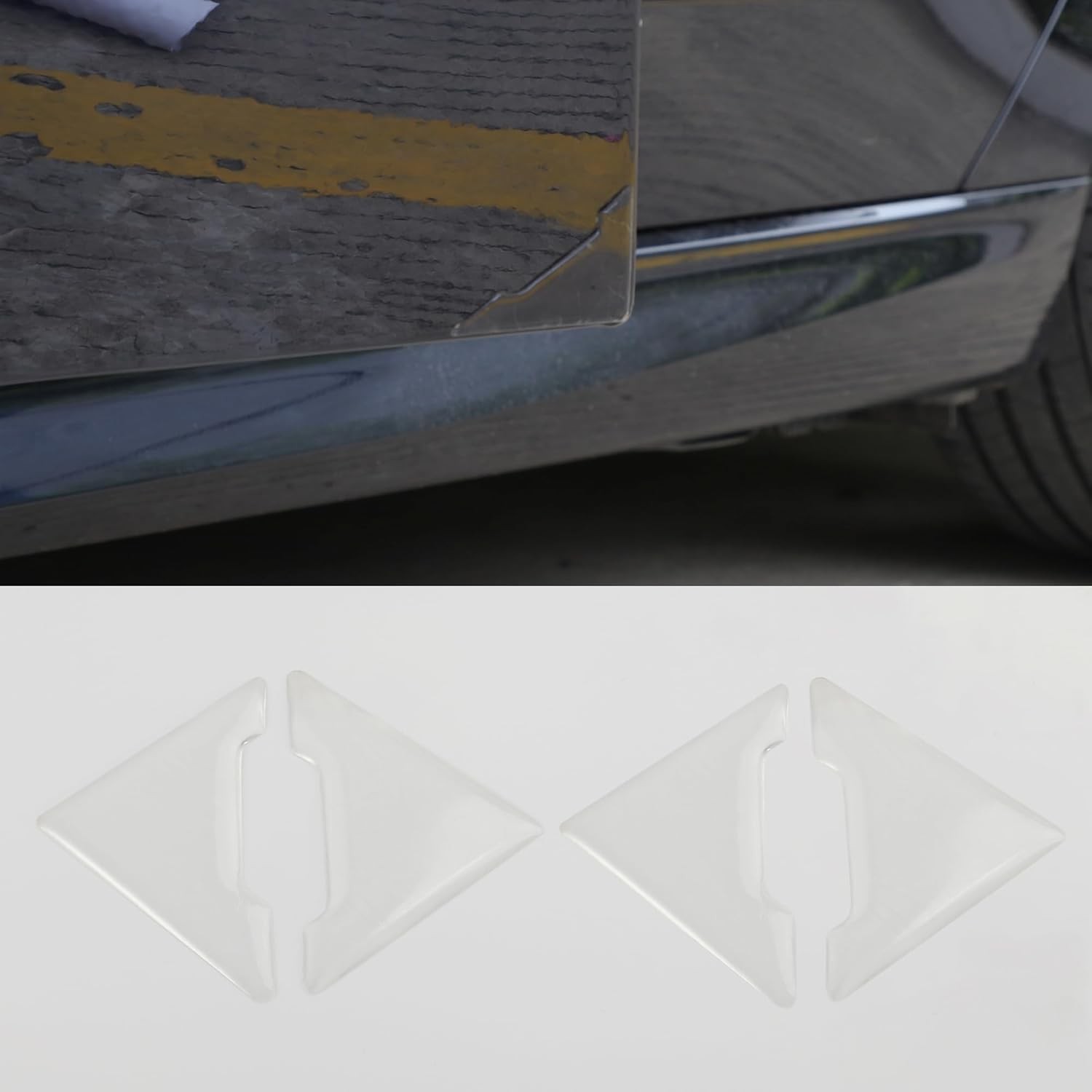 4 Pcs Car Door Edge Guards Door Anti-Collision Strip Anti- Color: White(Clear)