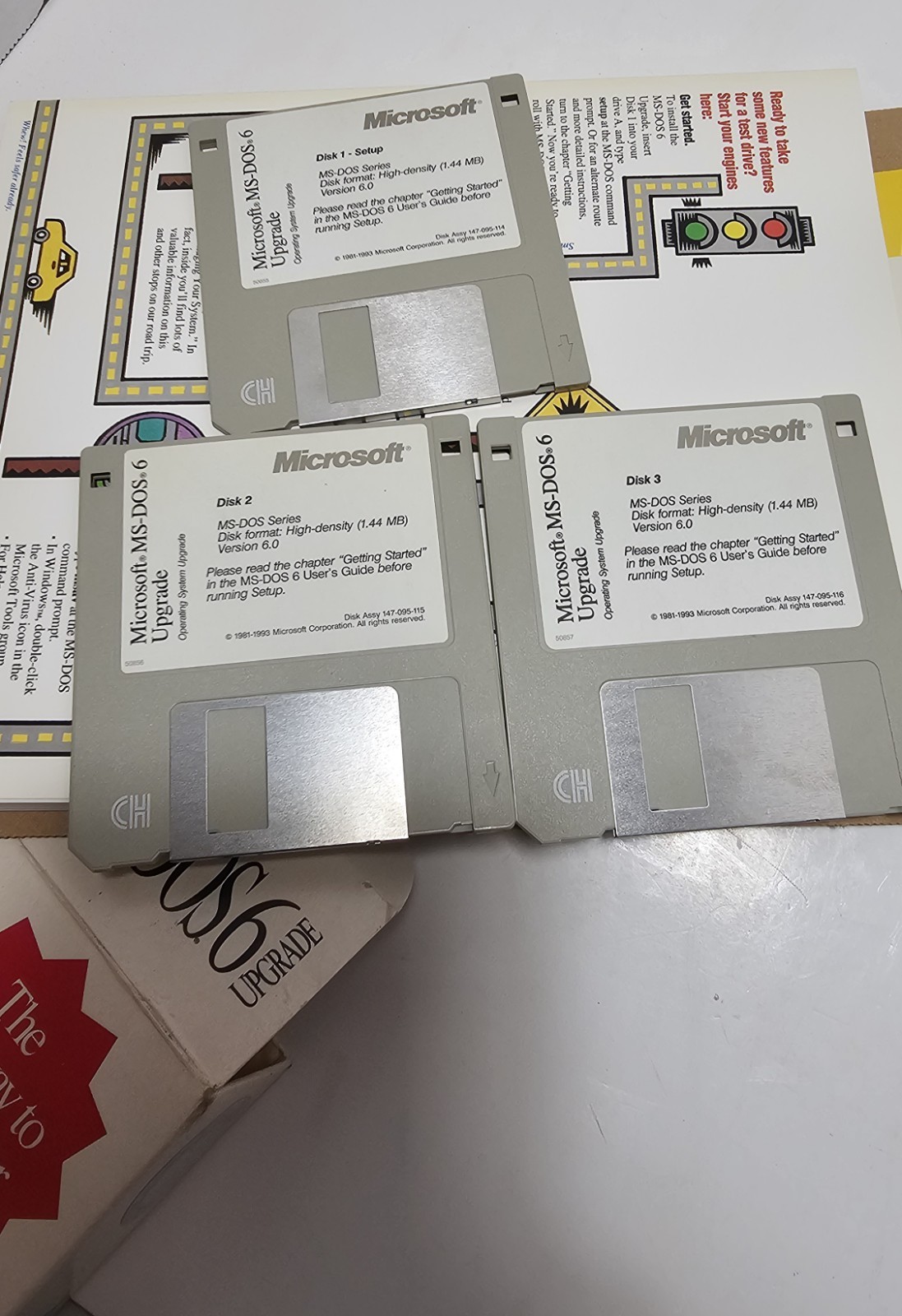 Vintage Microsoft MS DOS 6 Upgrade 3.5" Disks Operating System