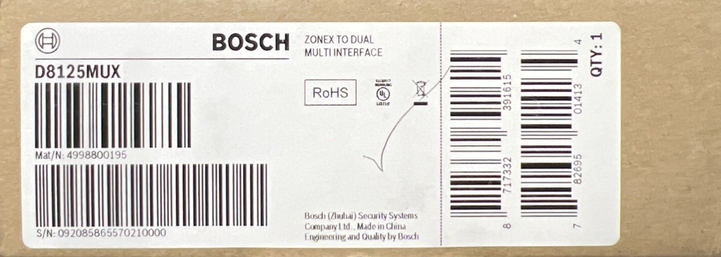 Bosch D8125MUX Zonex to Dual Multi Interface Module New Open Box