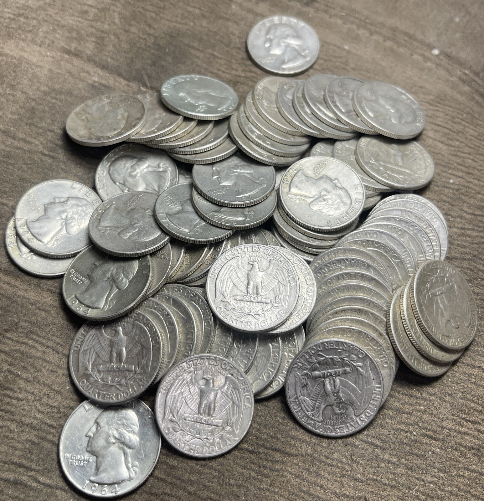 Roll Of 40 Washington Silver Quarters 1960-1964 $10 Face