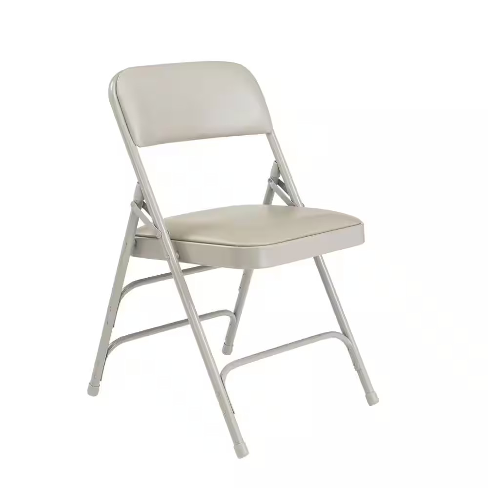 1300 Series Warm Grey Premium Vinyl Upholstered Triple Brace Double Hinge Foldin